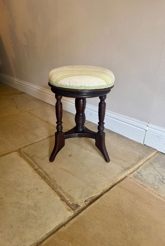 Edwardian Mahogany Revolving Piano Stool