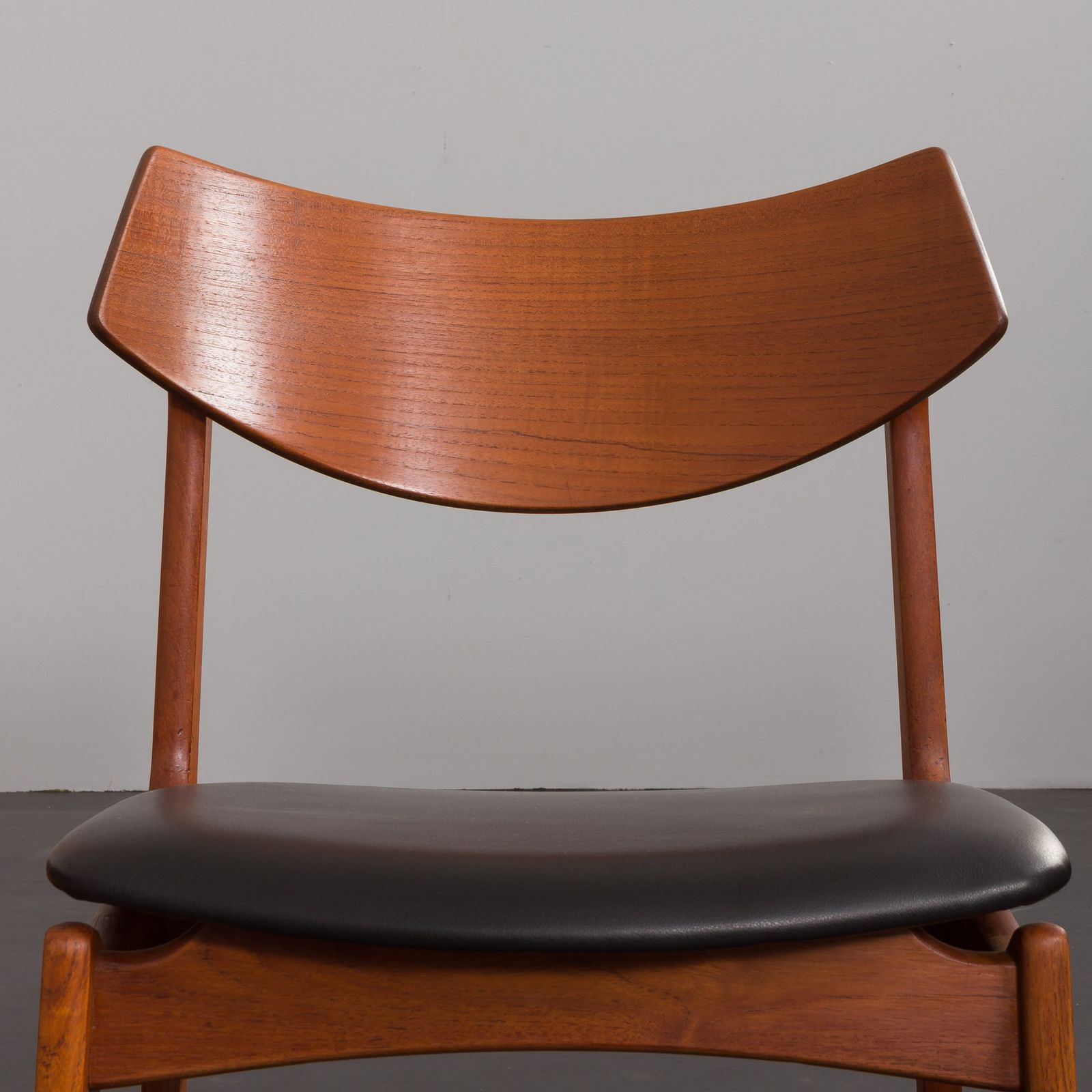 Teak Mid Century Chair By Funder Schmidt & Madsen In Black Aniline Leather, Denmark 1960s photo furniture