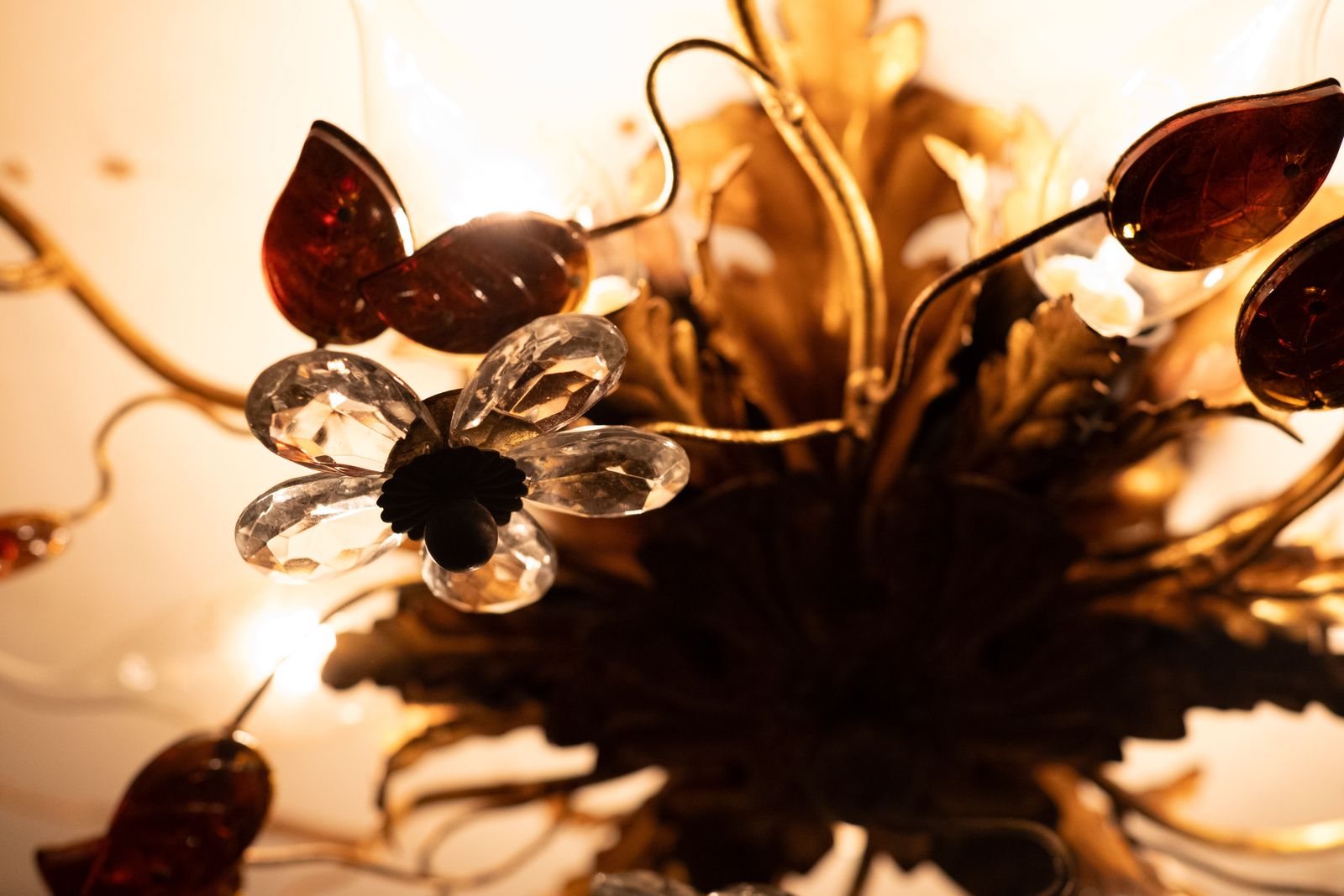 Wonderful Gilded Florentine Flush Mount Light By Banci Firenze 1970s Italy photo buy