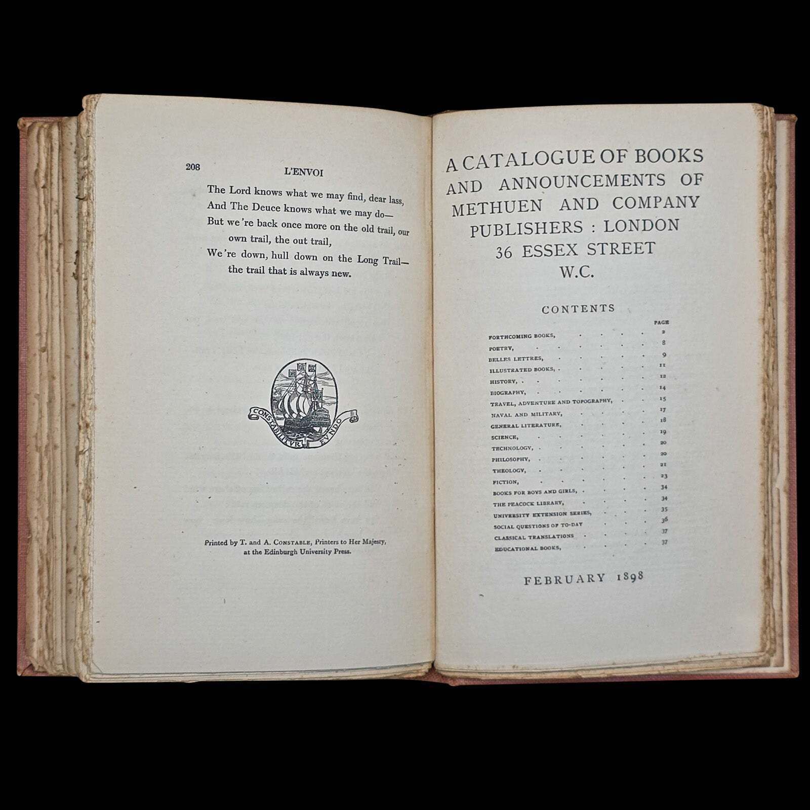 250.0 Antique Poetry Book, Barrack Room Ballads, Rudyard Kipling, Literary Classic photo