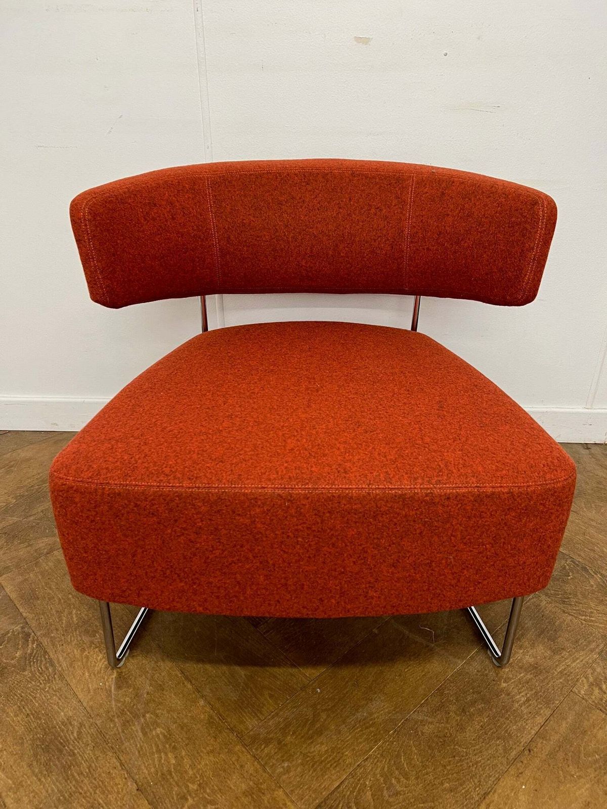Used Andreu World Tauro Bu4203 Lounge Chair In Orange Cloth photo furniture