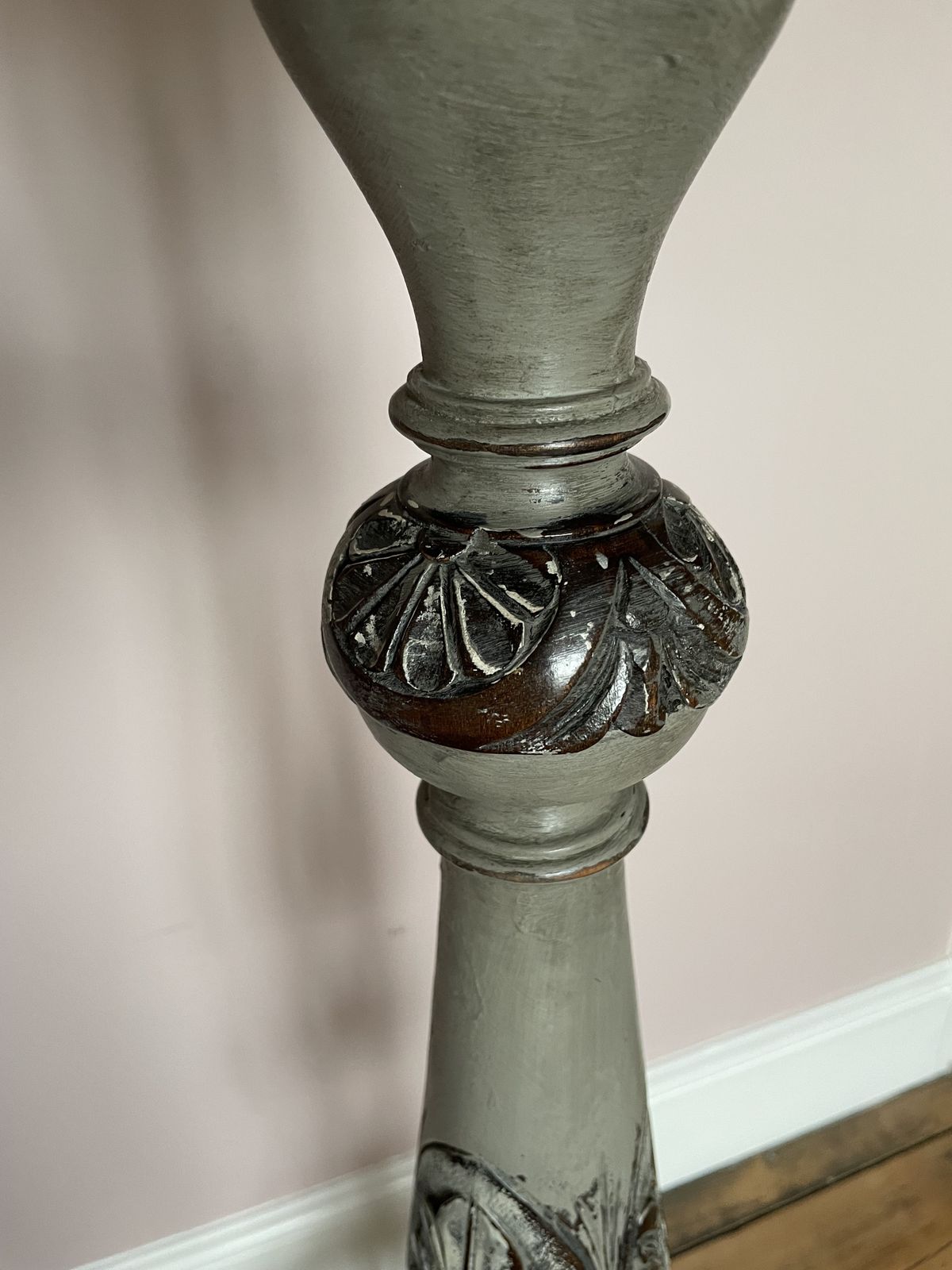Painted Victorian Carved Wooden Torchiere/Plant/Lamp Stand photo buy