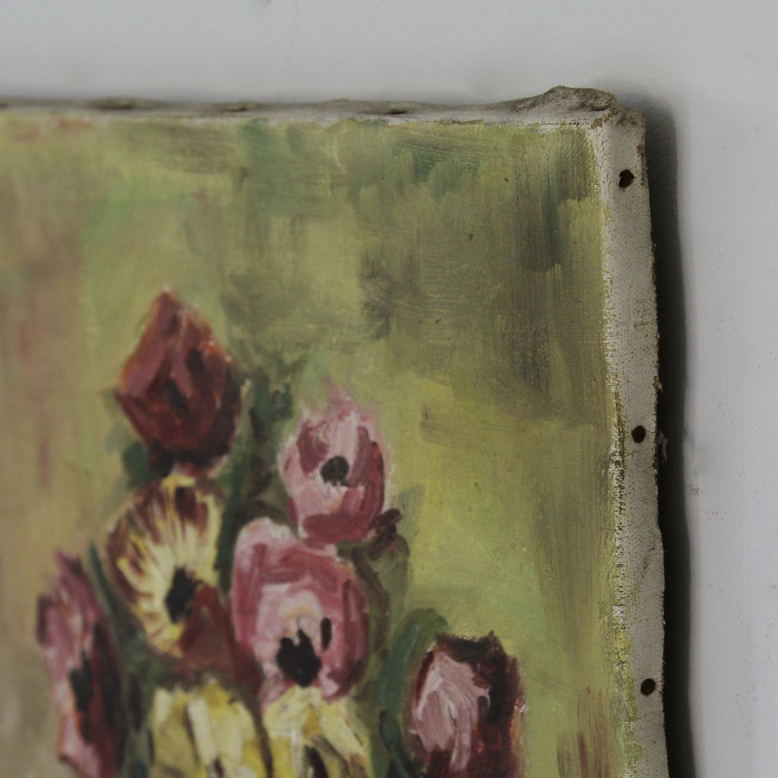 Large Mid Century French Floral Still Life, Oil On Canvas photo buy