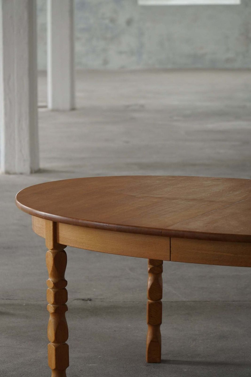 2000.0 Mid Century Oval Oak Dining Table With Three Extensions, Danish Modern, 1960s photo