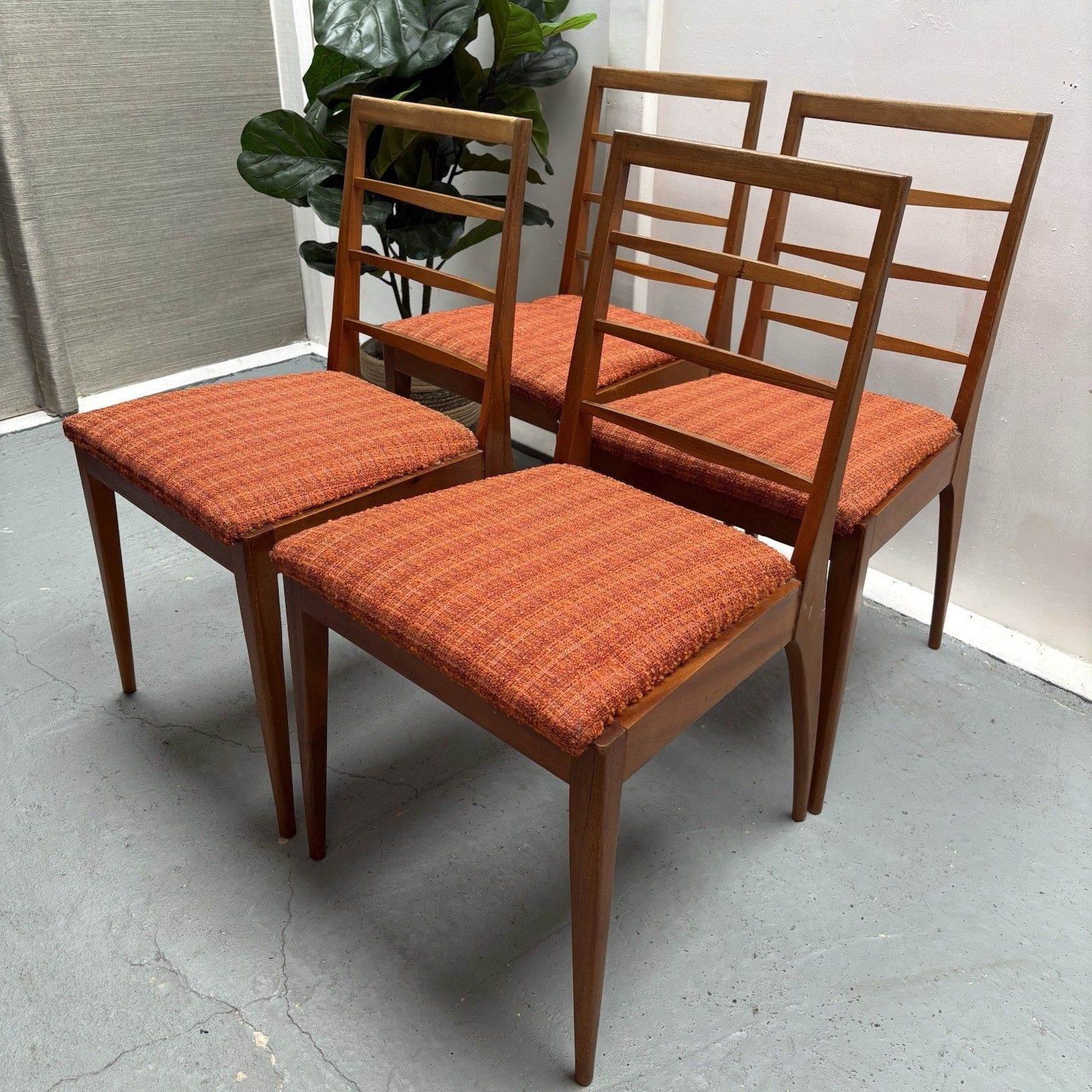 4 Mid Century Upholstered Teak Dining Chairs From McIntosh, 1960s, Model No 9073 photo for sale