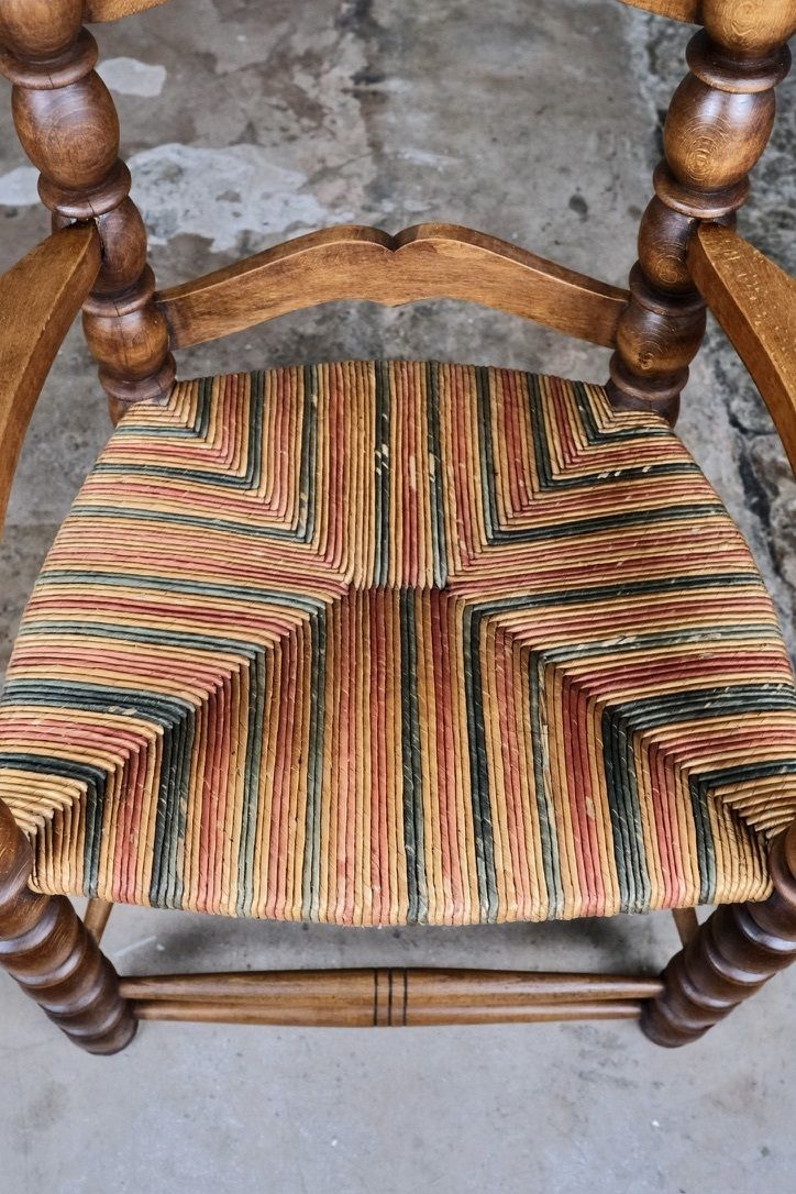 Pair Of Bobbin Armchairs In Turned Oak Wood, France, 1940s photo for sale