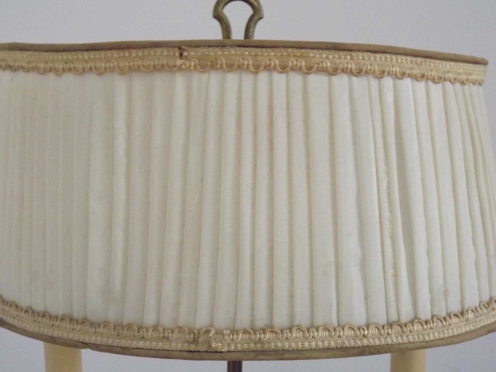 French Antique Boulotte Style 2 Light Table Lamp With Pleated Cream Shade   French Antique Lighting. Table Lamp. Desk Lamp. Reading Lamp. photo 157.0