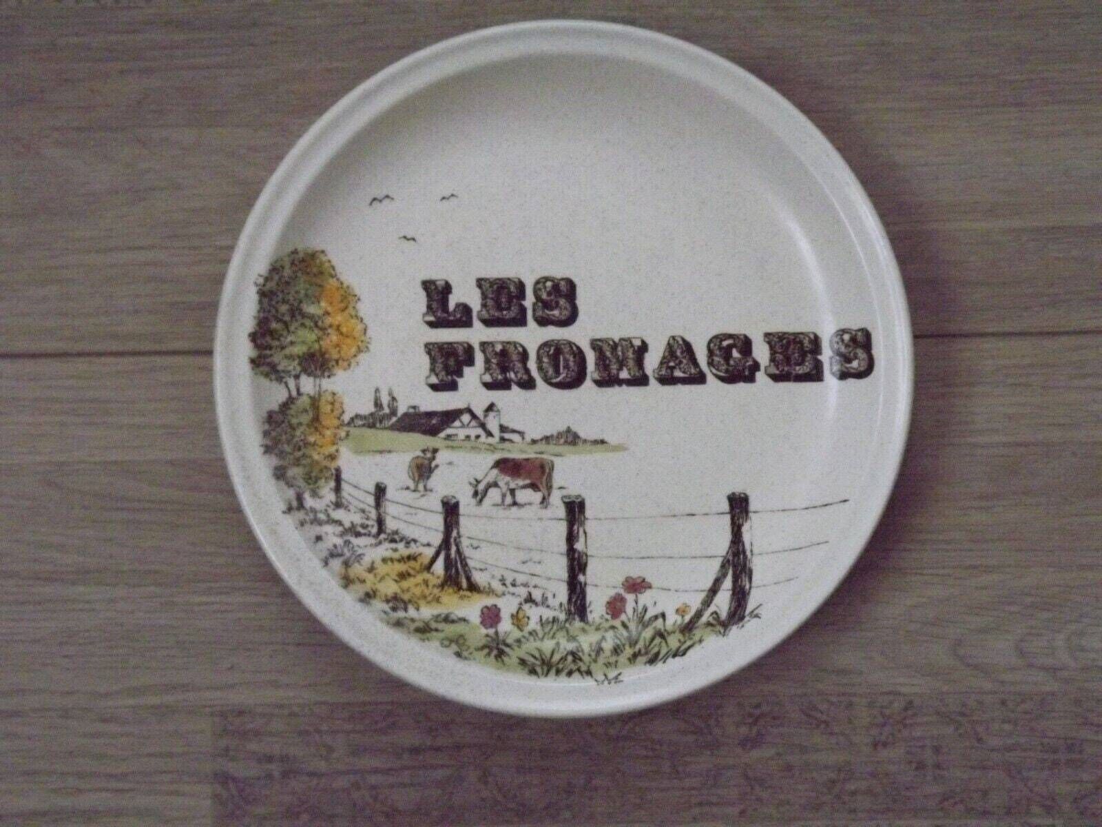 Set Of 6 Matching French Vintage Decorative Gien Les Fromage Cheese Plates   Vintage French. Tableware. Cheese Plates. Serving Plates. photo vinterior
