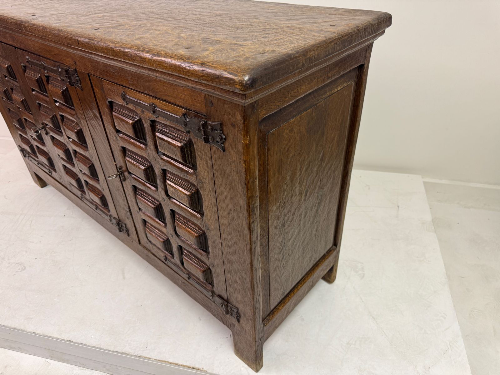 Mid Century Oak Sideboard In The Spanish Style, Probably Belgian, 1950s–1960s photo 3595.0
