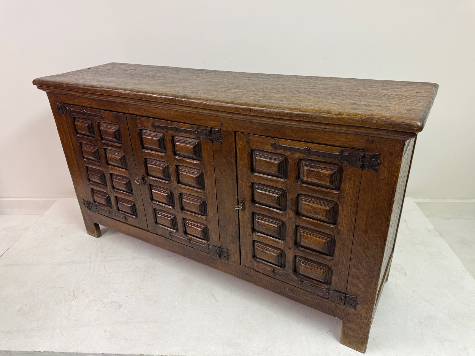 Mid Century Oak Sideboard In The Spanish Style, Probably Belgian, 1950s–1960s photo buy