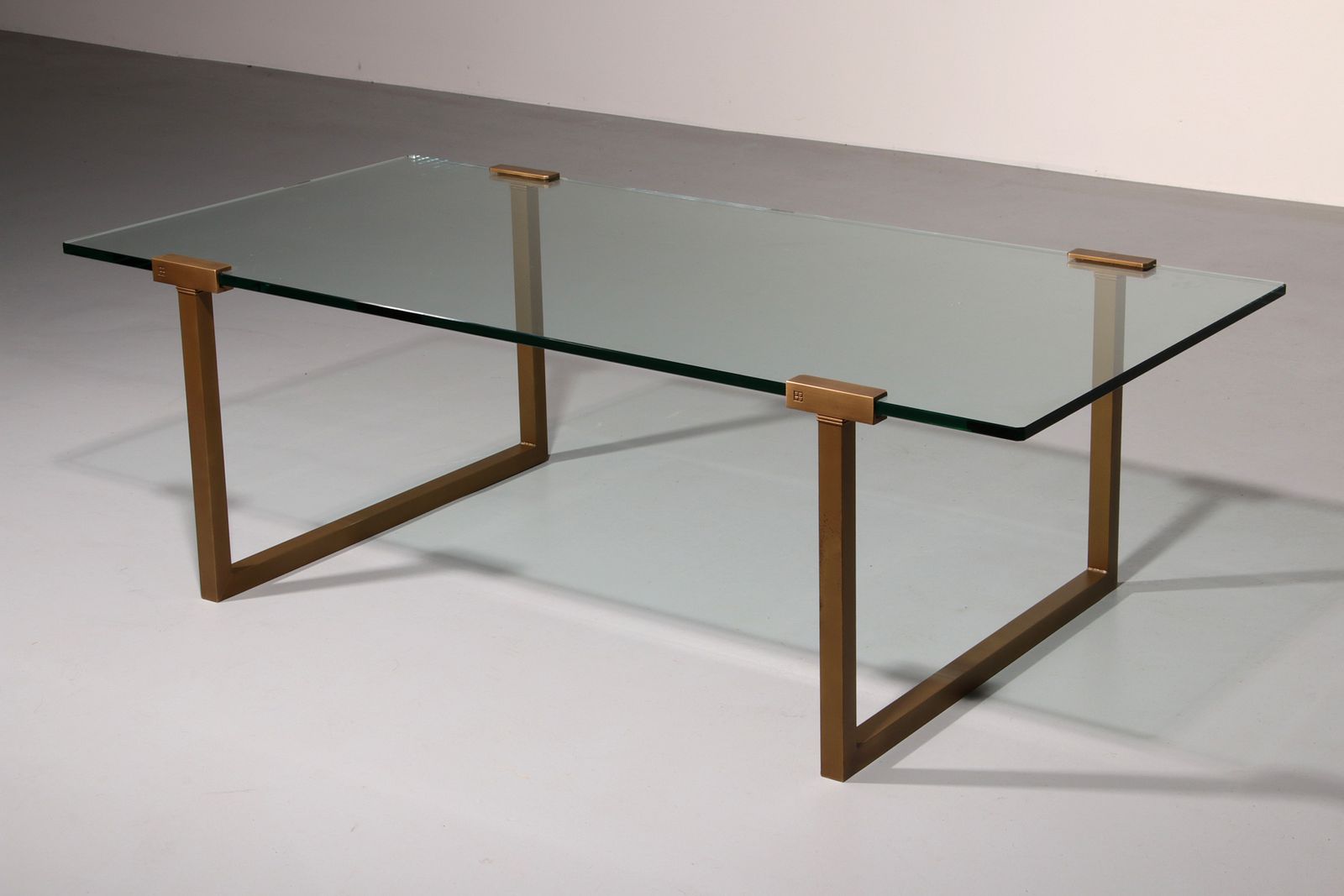 photo for sale Salon Table Glass And Brass By Peter Ghyczy Model T54 1970