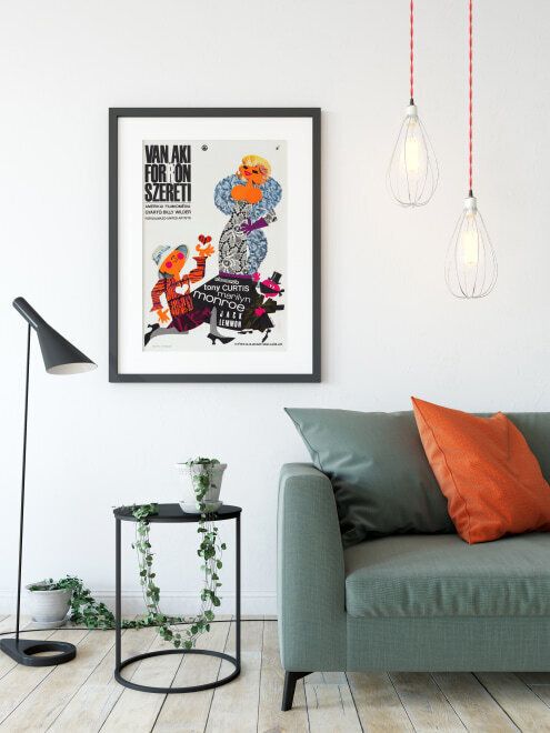 'Some Like It Hot' Original Vintage Movie Poster, Hungarian, 1965 photo for sale