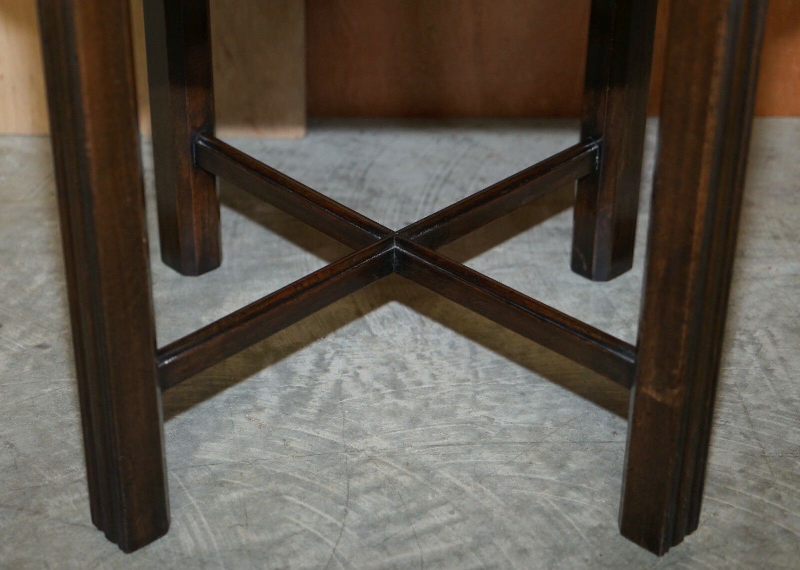photo furniture Antique Thomas Chippendale Fret Work Carved Card Games Tray Table Removable Top