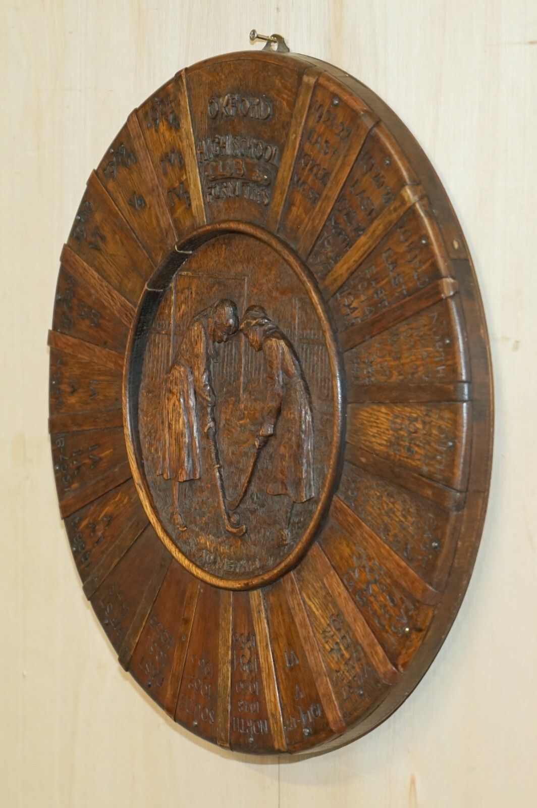 photo vinterior Antique Oxford Ladies High School Hockey Presentation Winners Plaque Must See