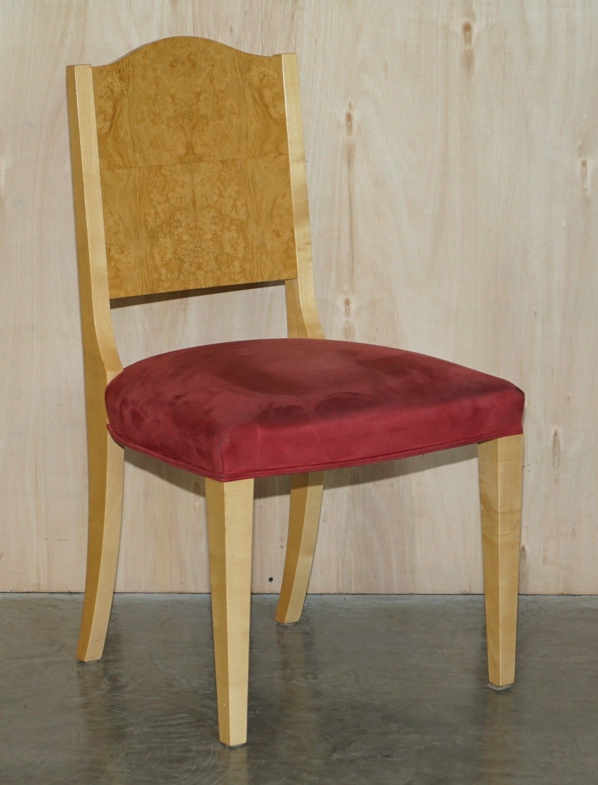 Furniture Pair Of Viscount David Linley Sycamore Wood Pimlico Occasional Side Chairs photo