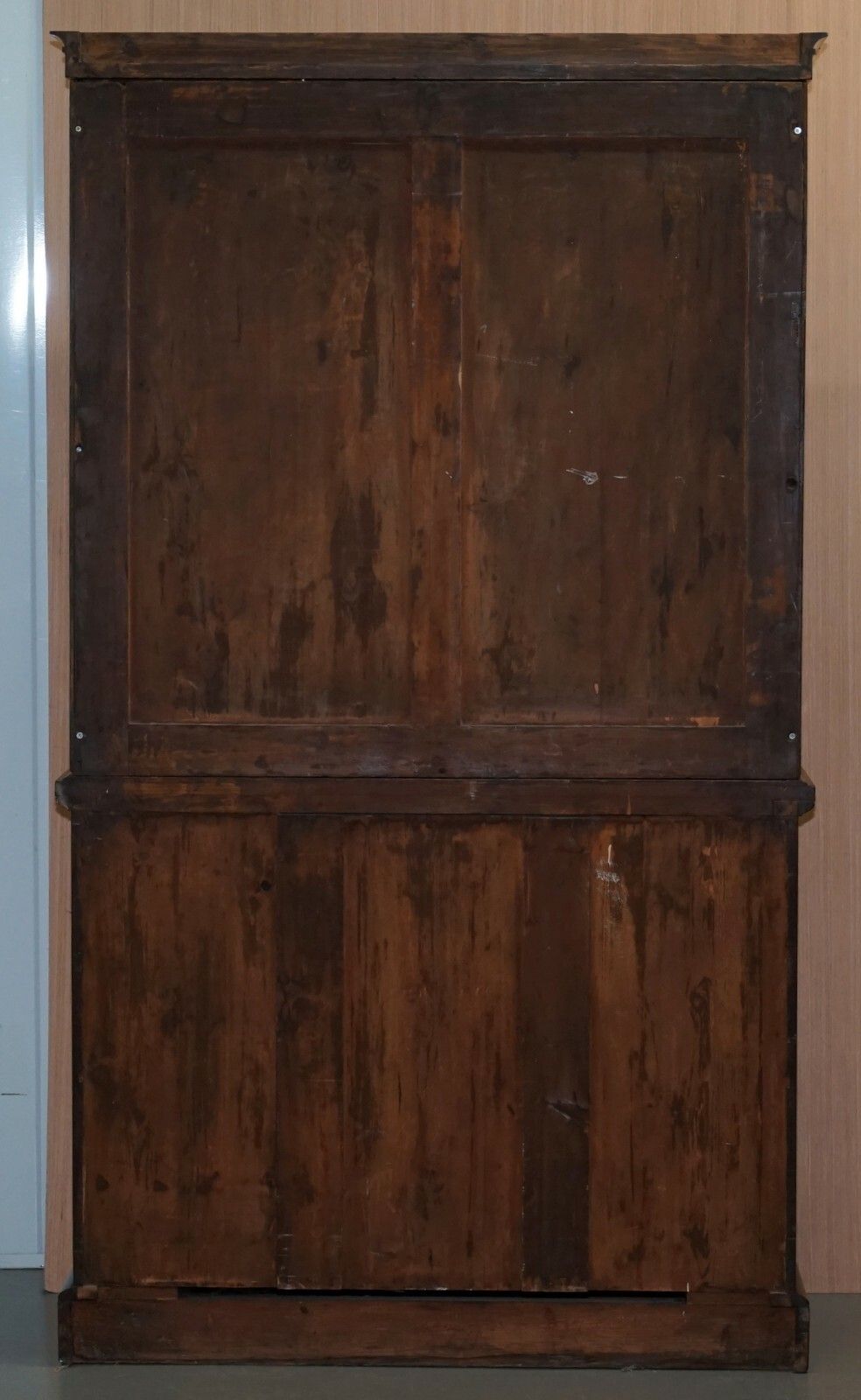 Very Rare Victorian Tambour Door Cupboard Bookcase On Bank Chest Of Drawers photo buy