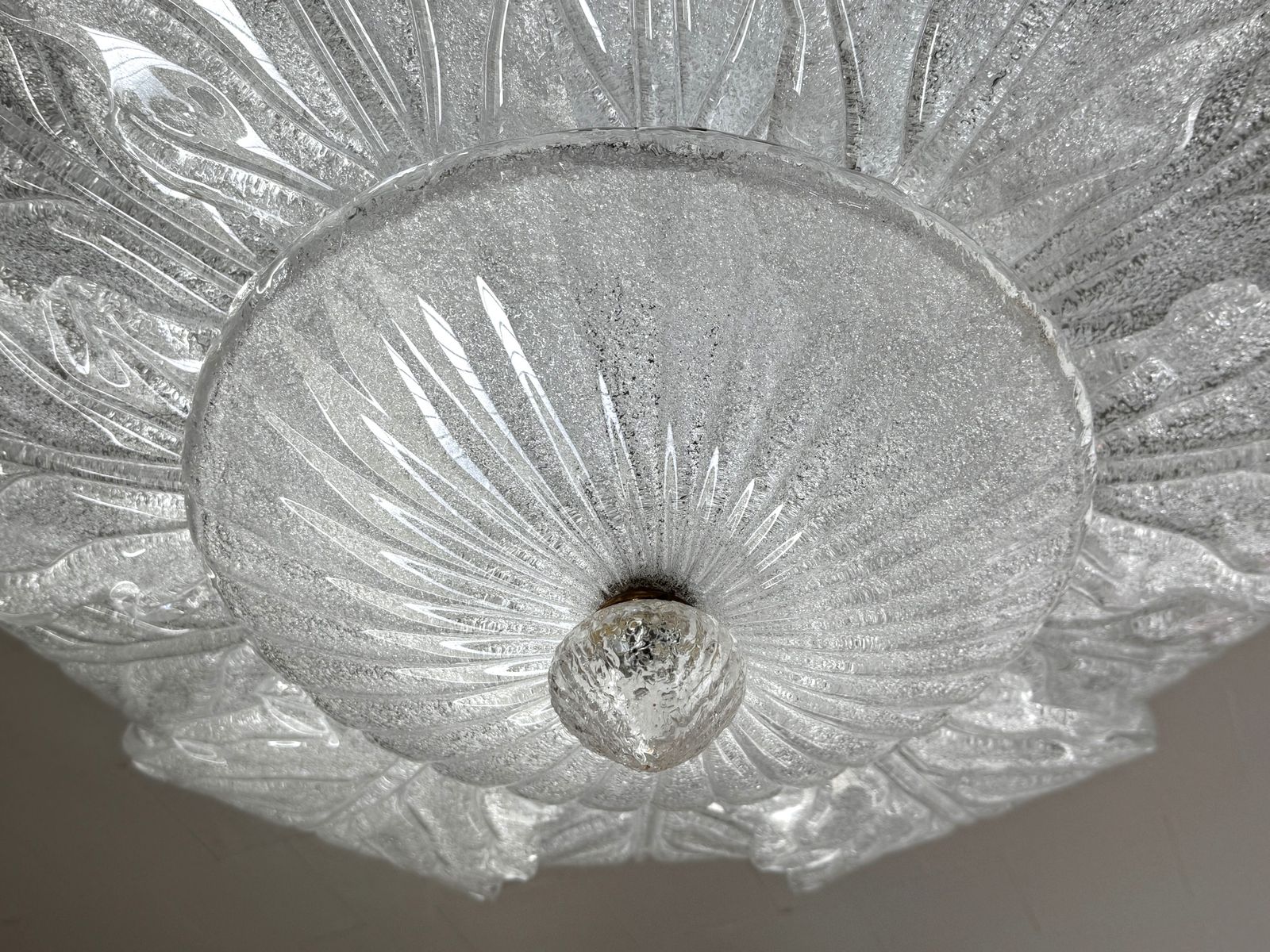photo furniture Italian Murano Glass Big Size Flush Mount Chandelier, 1970s