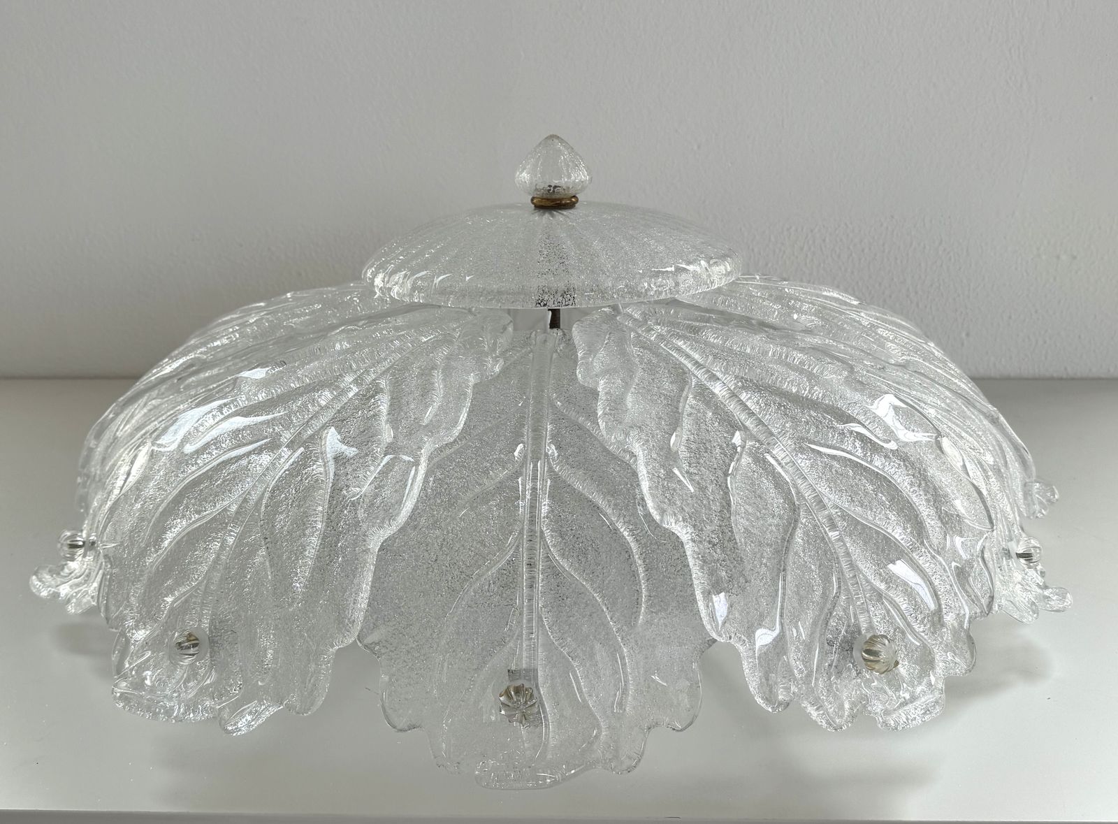 photo buy Italian Murano Glass Big Size Flush Mount Chandelier, 1970s