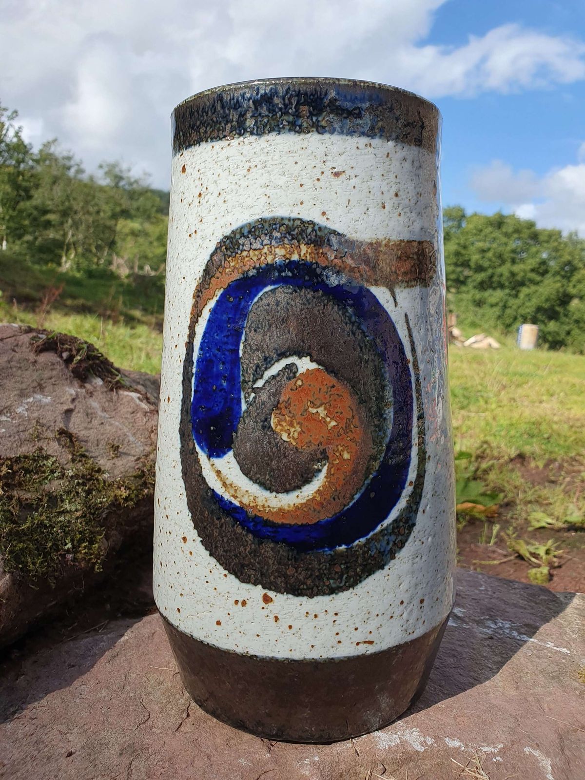 A Large Stoneware Floor Vase By Bertil Lundgren For Rorstrand Atelier, Sweden. 1970s.