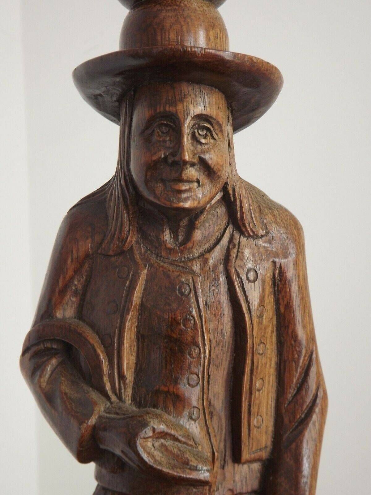 Pair Antique Hand Carved Wood French Breton Brittany Figurines Lady & Man   French Antique Carved Figurines. Pair Breton Figurines photo 195.0