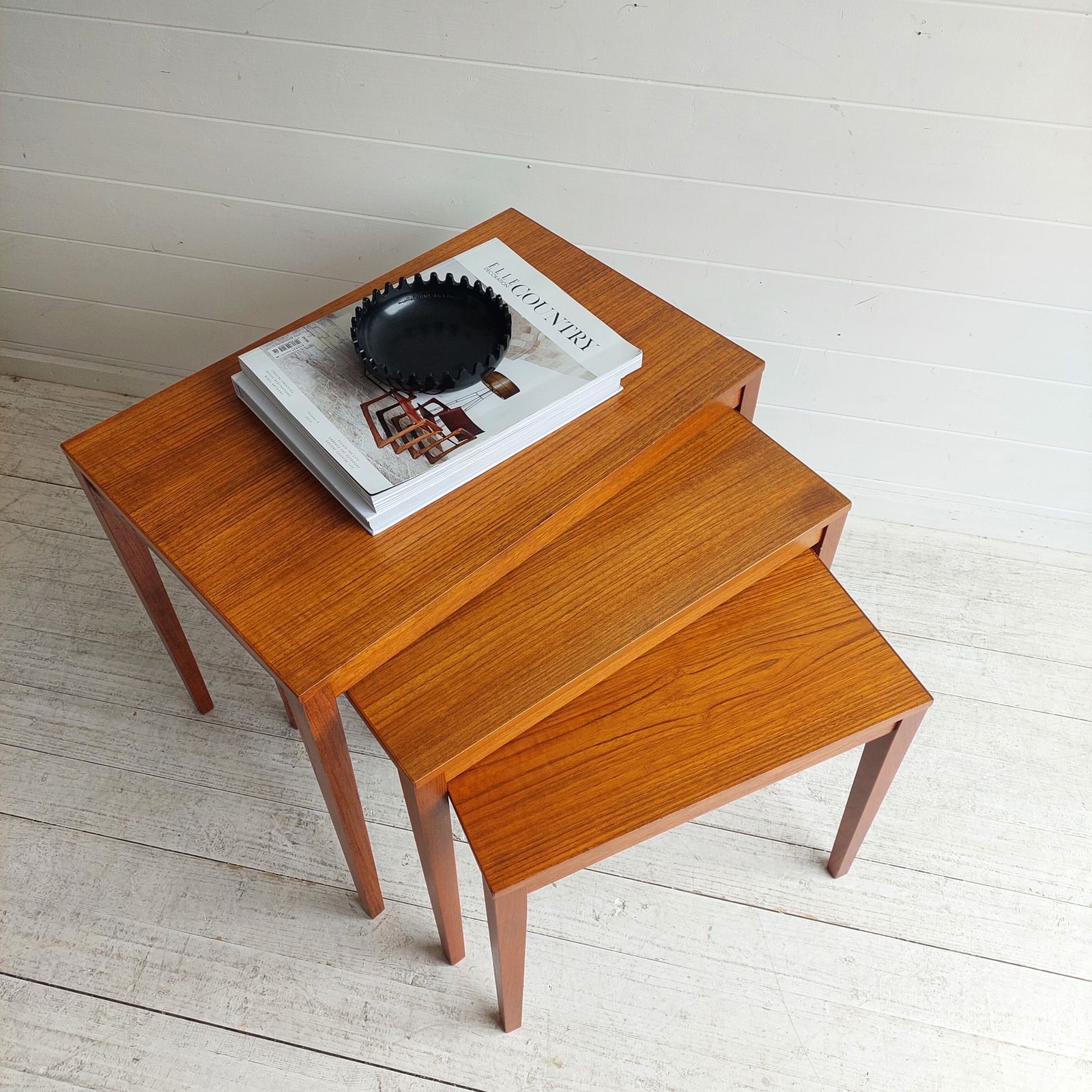 Mid Century Danish Teak Nest Of Tables  Bent Silberg Møbler Style Nesting Side Tables 60s photo 275.0