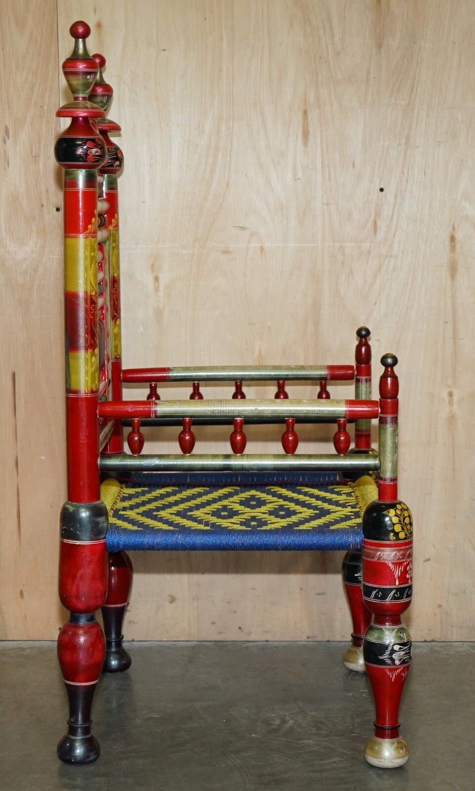 1850.0 Pair Of Traditional Punjabi Tribal Wedding Chairs From Pakistan In Cedar Wood photo