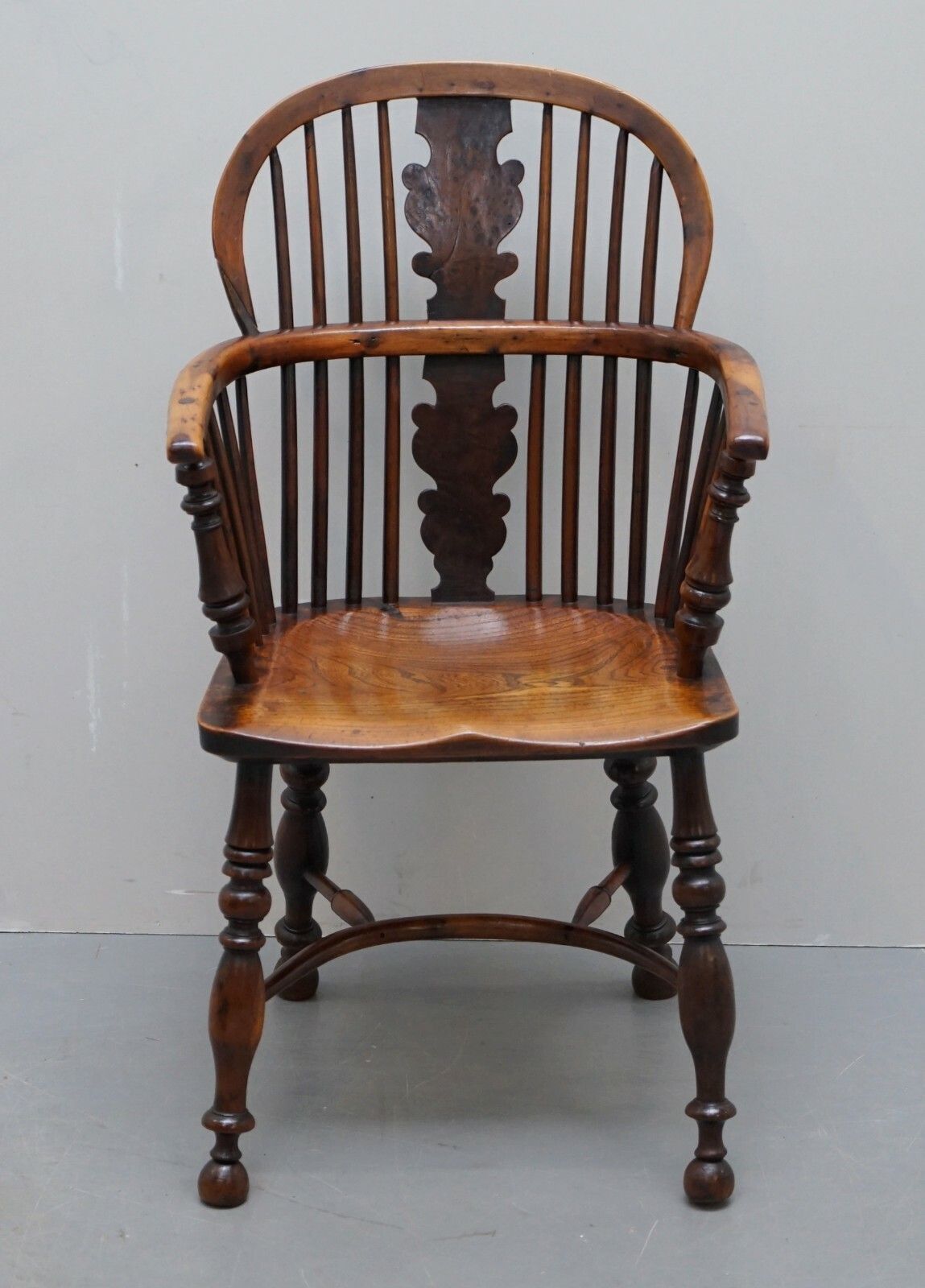 1 Of 6 Burr Yew Wood & Elm Windsor Armchairs Circa 1860 English Country House photo for sale