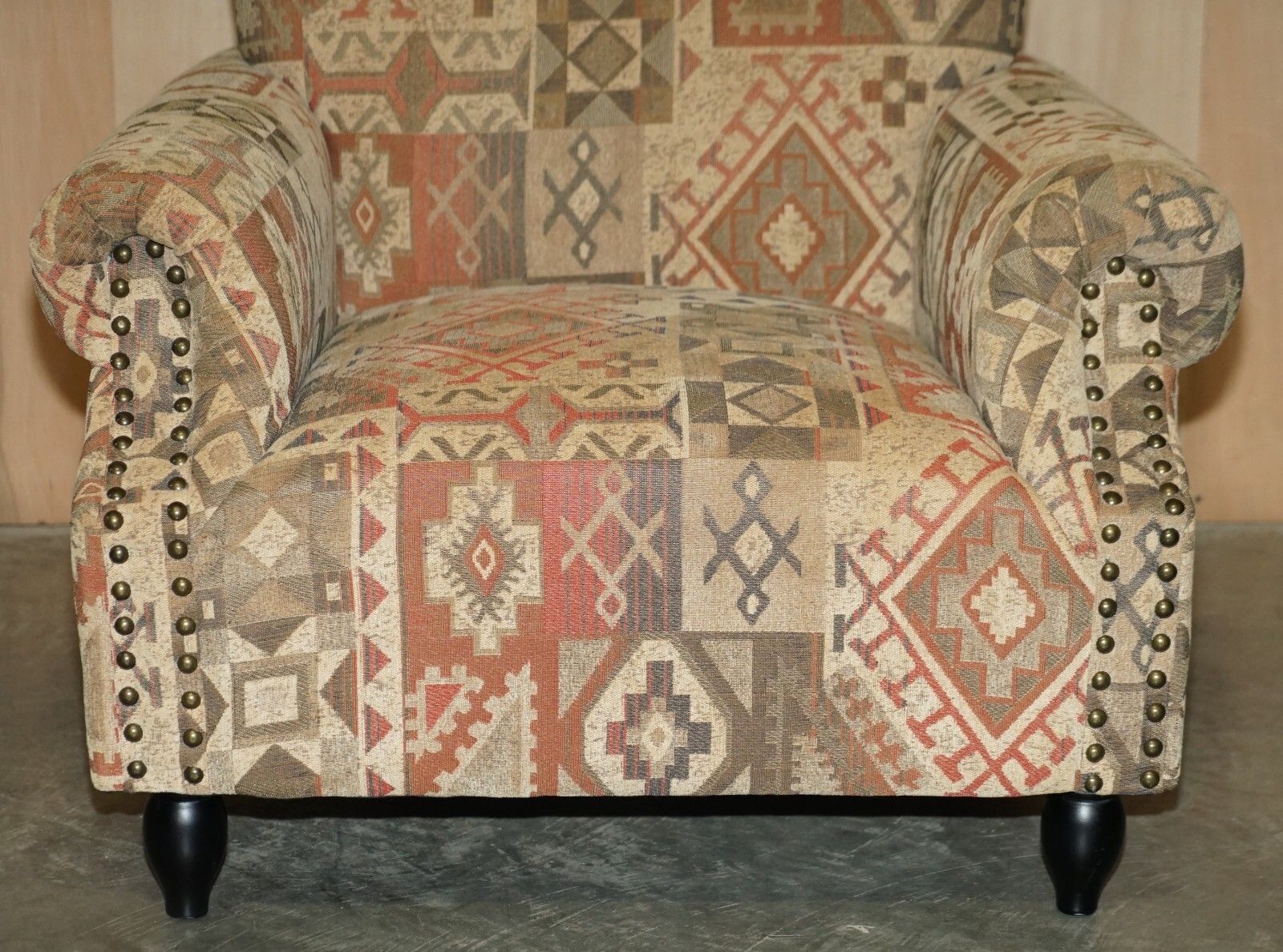 George Smith Style Kilim Armchair & Ottoman Footstool With Internal Storage photo 1850.0