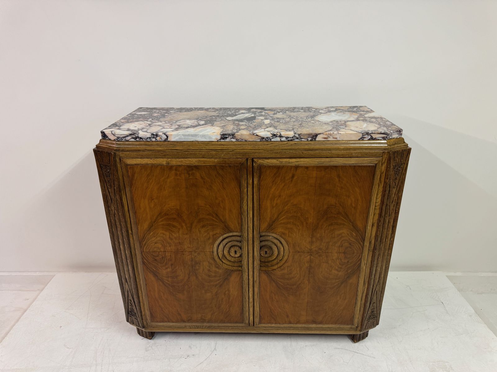 Art Deco Cabinet With Marble Top, France, 1930s photo for sale