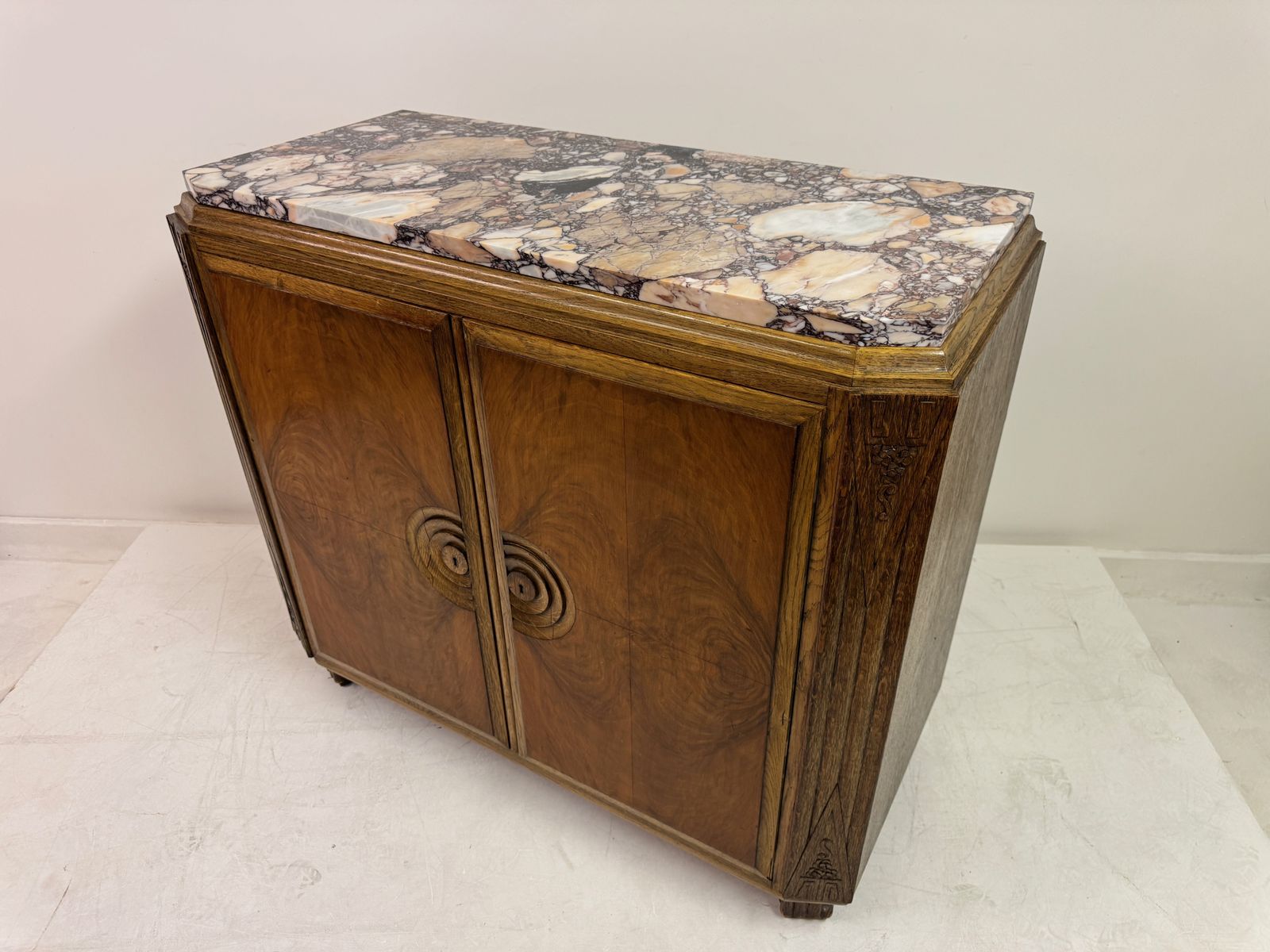 Furniture Art Deco Cabinet With Marble Top, France, 1930s photo