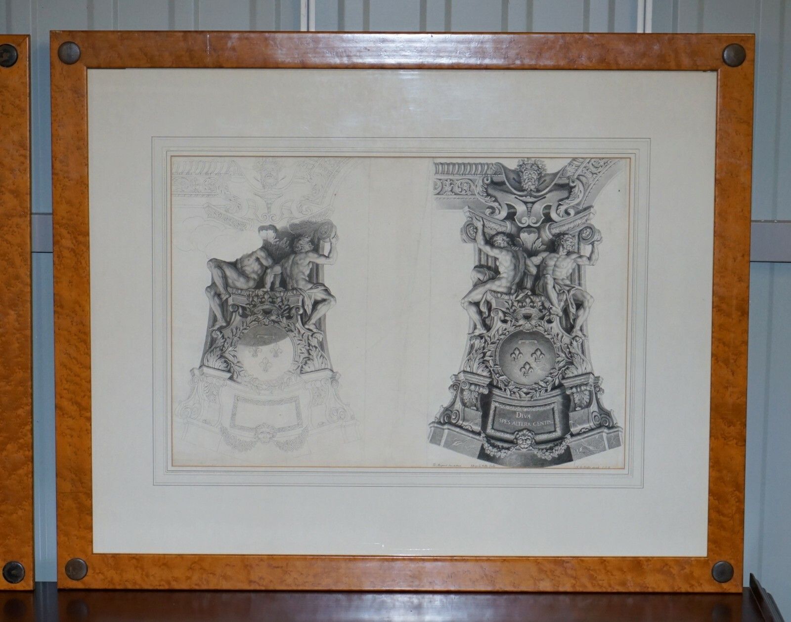 Pair Of Huge Original Circa 1660 Pierre Mignard (1612 1695) Copper Plate Prints photo buy
