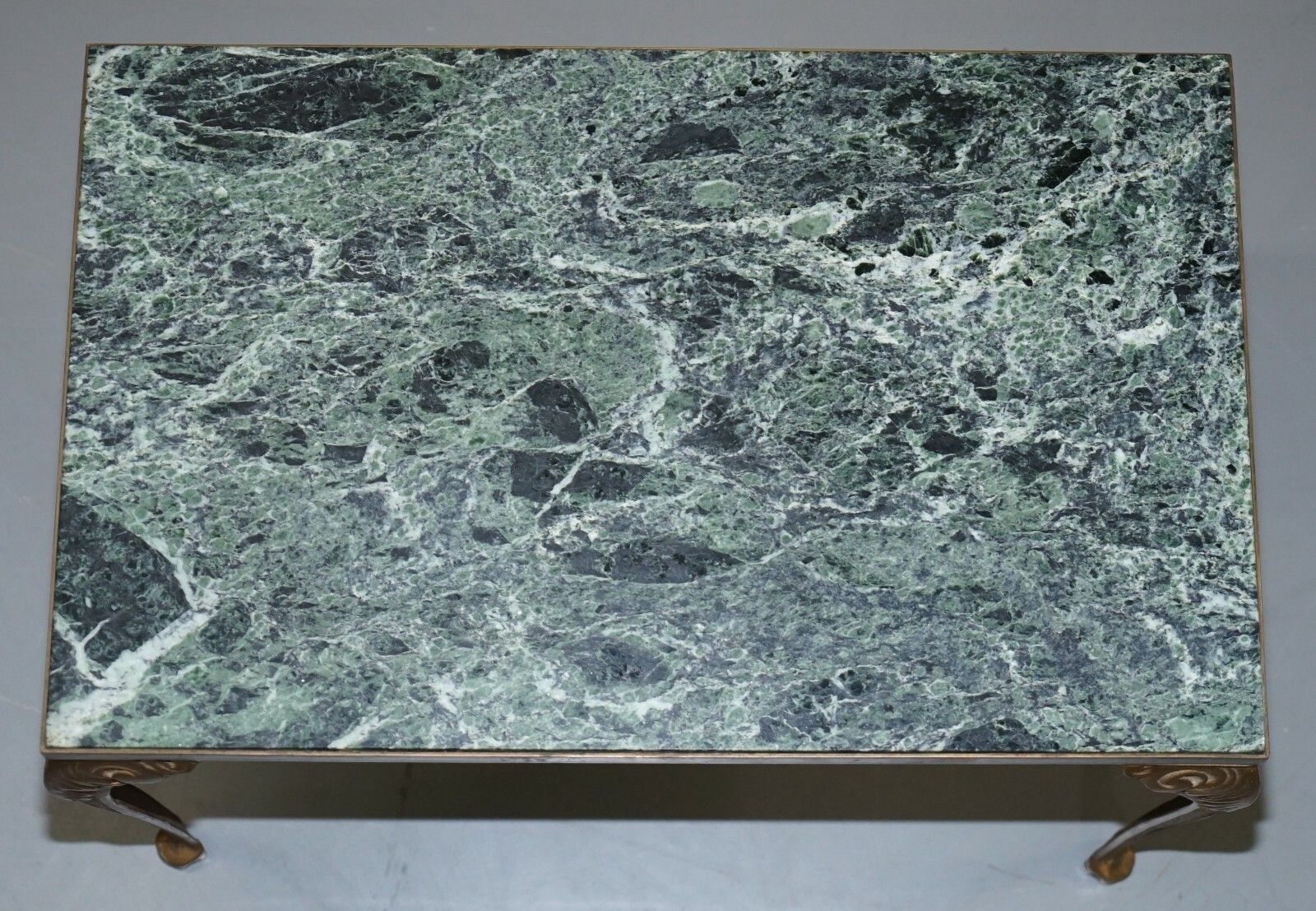 Pair Of Circa 1900 Green Marble Top Occasion Side Tables With Bronzed Frames photo Furniture