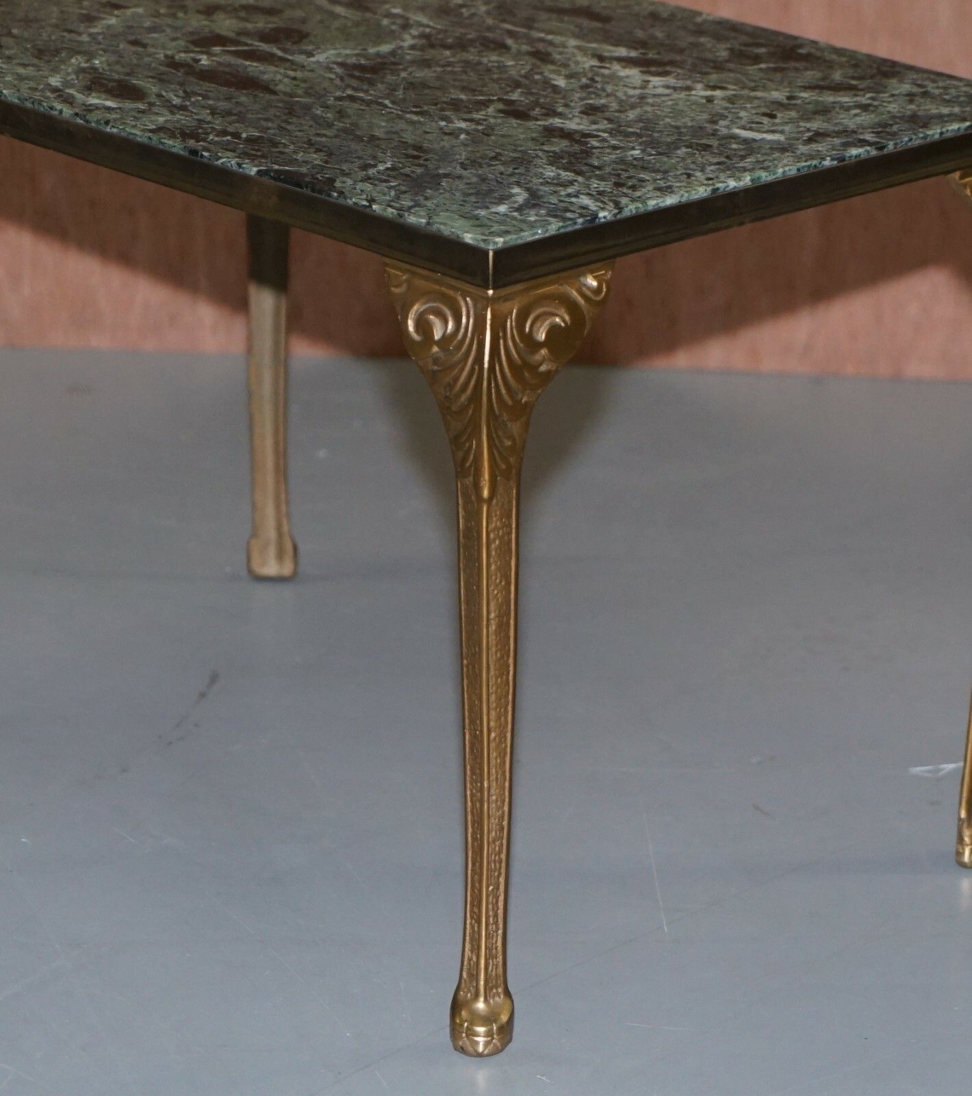 Pair Of Circa 1900 Green Marble Top Occasion Side Tables With Bronzed Frames photo vinterior