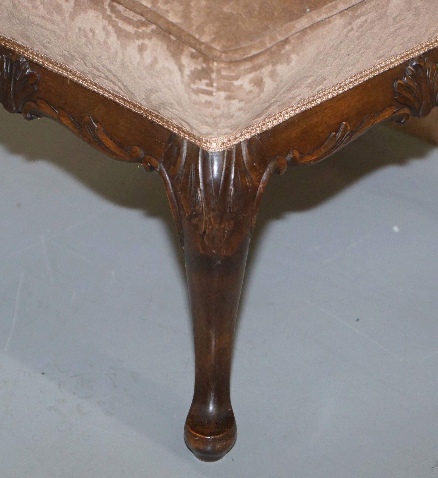1750.0 Sublime Pair Of Circa 1860 Antique Victorian Footstools Stools Carved Mahogany photo
