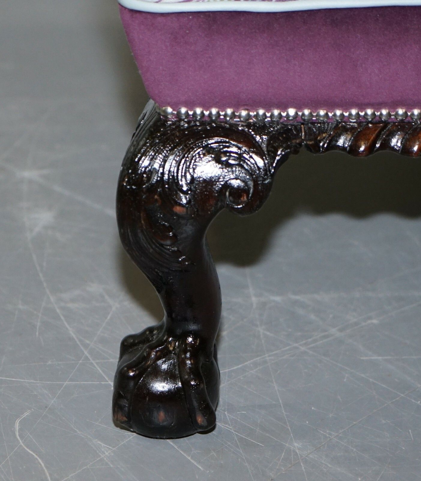Fully Restored And Reupholstered Victorian Claw & Ball Fee Wingback Armchair photo vintage