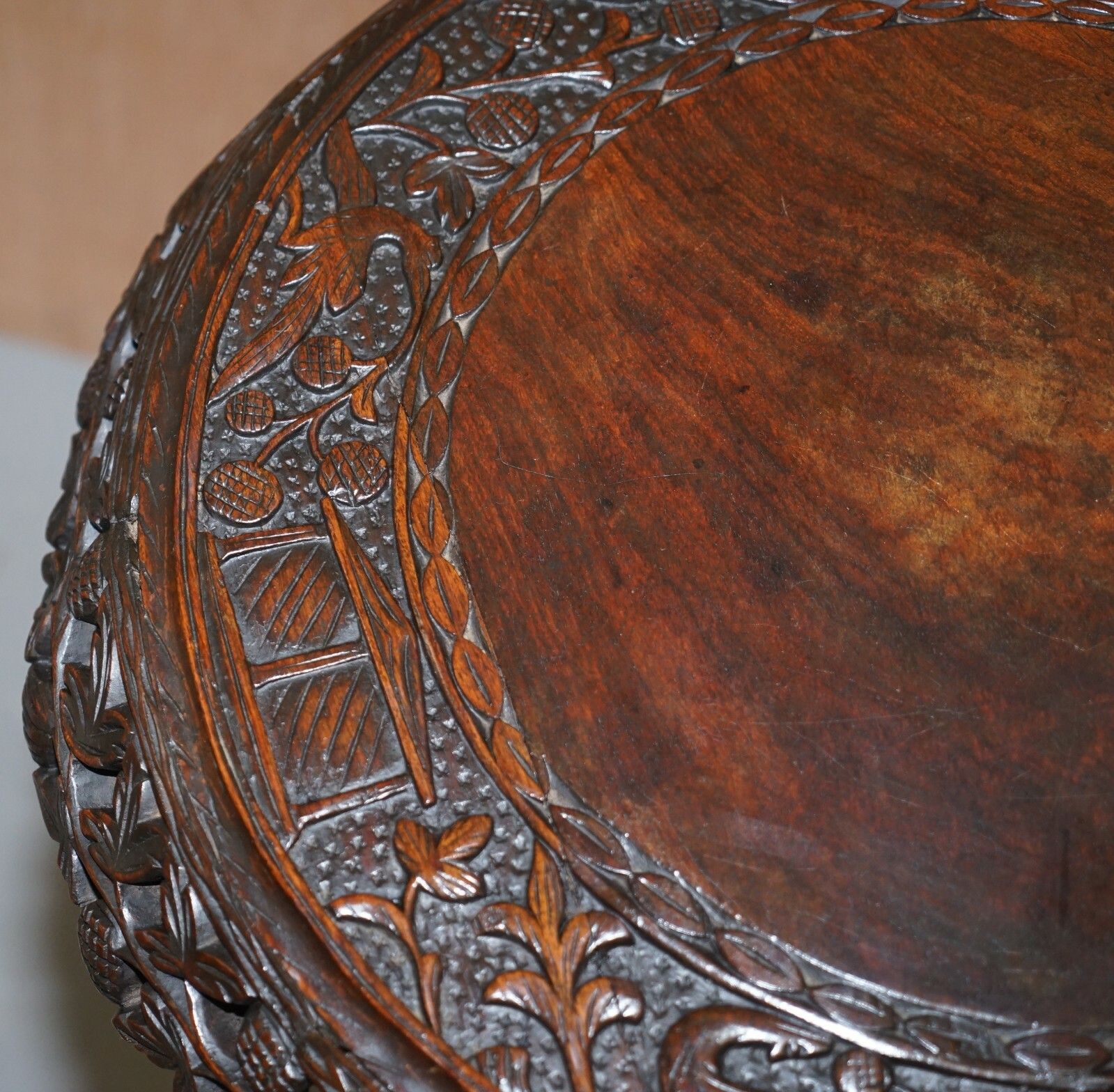 Burmese Circa 1880 Anglo Indian Rosewood Tilt Top Centre Occasional Side Table photo for sale