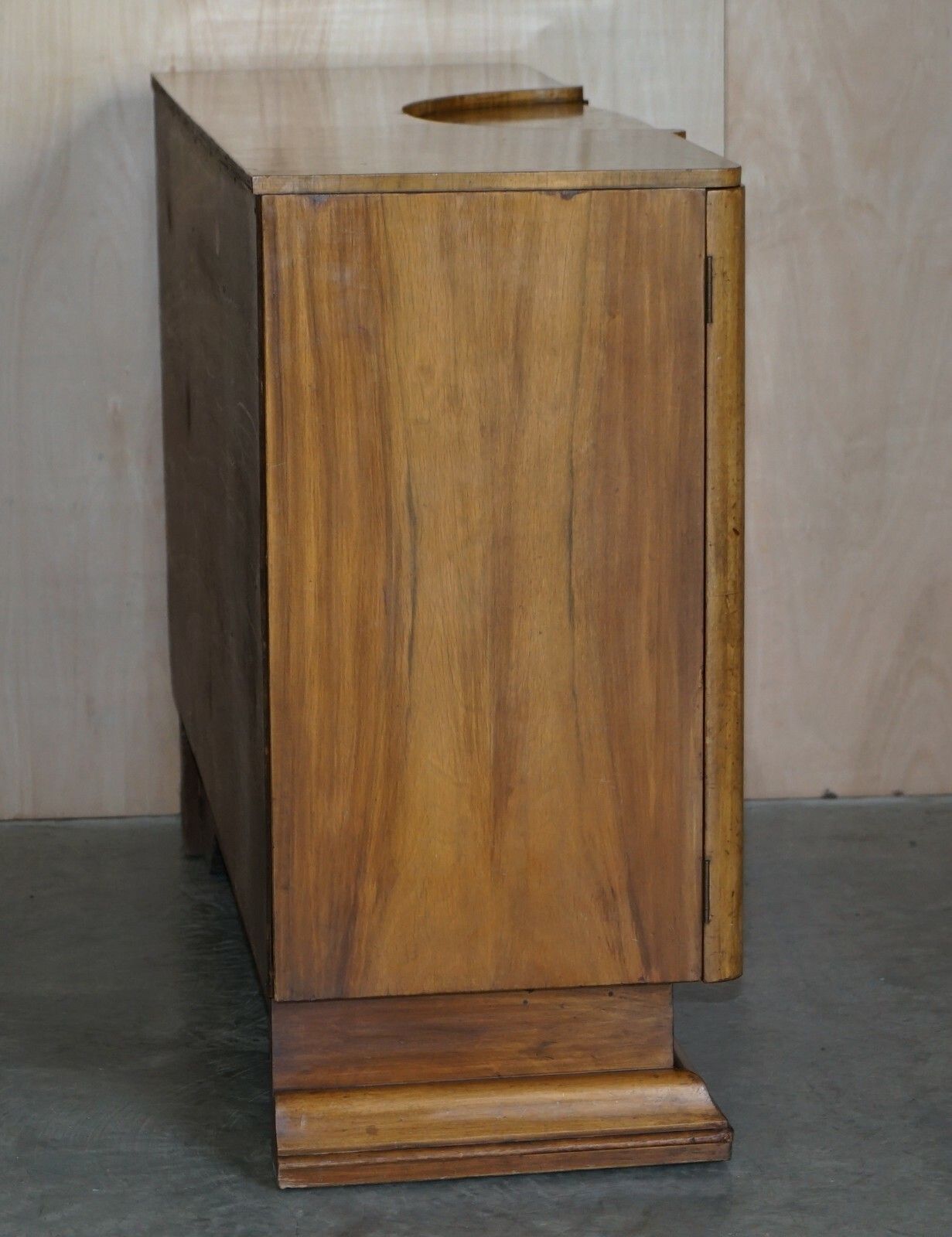 Stunning Antique Art Deco Burr Walnut Sideboard With Drawers Drinks Cabinet photo buy