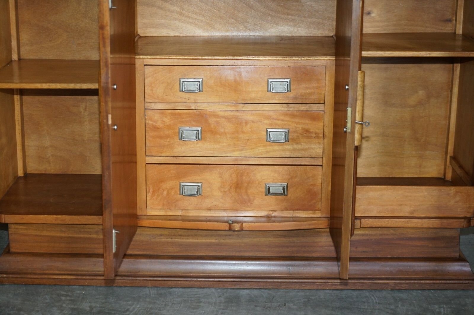 photo for sale Stunning Antique Art Deco Burr Walnut Sideboard With Drawers Drinks Cabinet