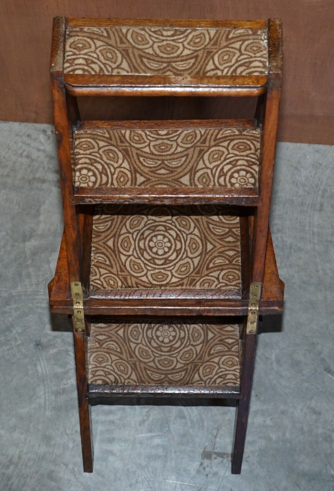photo furniture Antique Arts & Crafts Metamorphic Library Steps William Morris Carpet Upholstery