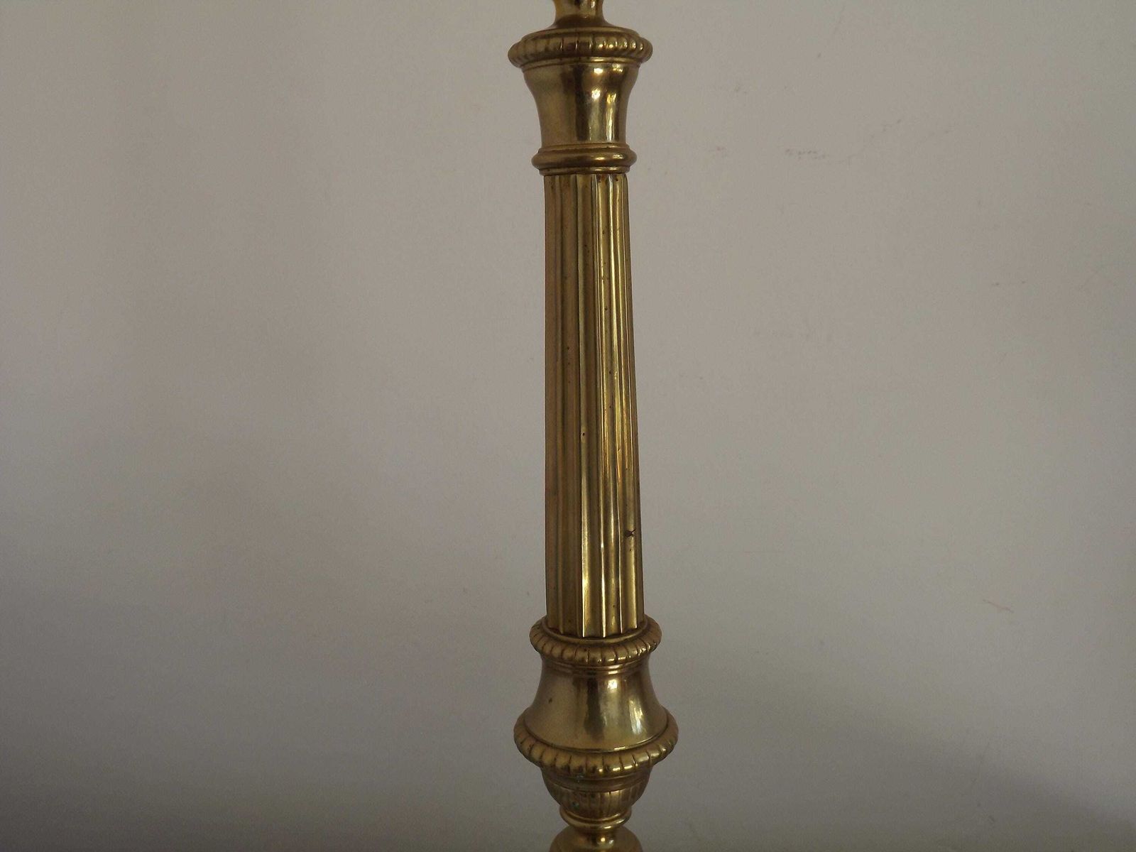 French Antique Brass Church Candle Stand With Lion Feet Base & Religious Motifs   French Antique. Church Candle Stand. Alter Candlestick. photo Home Decor