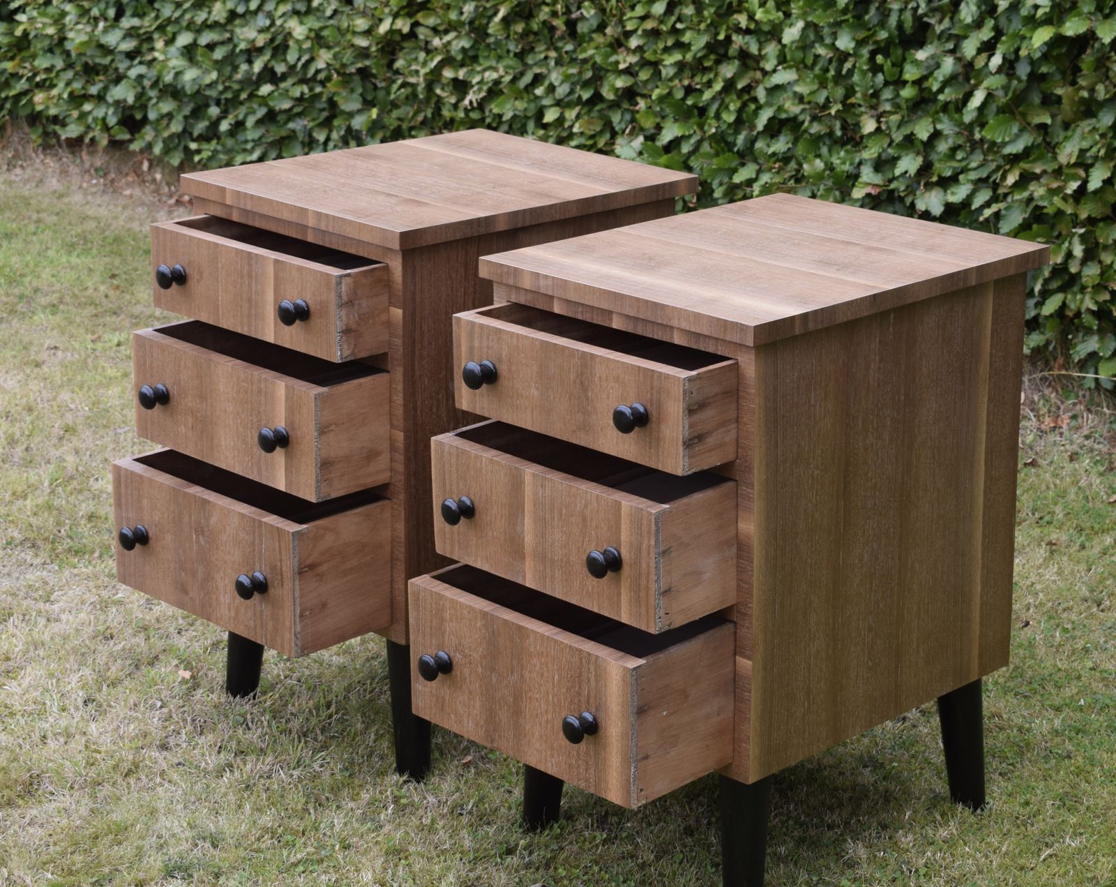Pair Of Art Deco Walnut Bedside Chests photo vintage