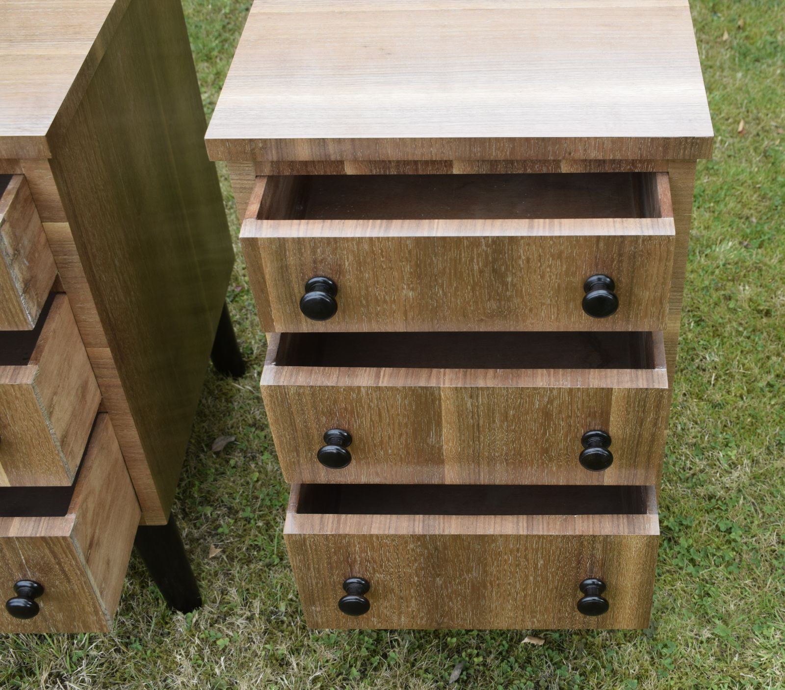 photo for sale Pair Of Art Deco Walnut Bedside Chests
