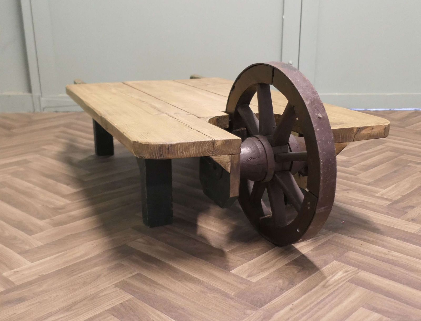 Quirky Designer Coffee Table From A Country Pine Wheelbarrow photo for sale