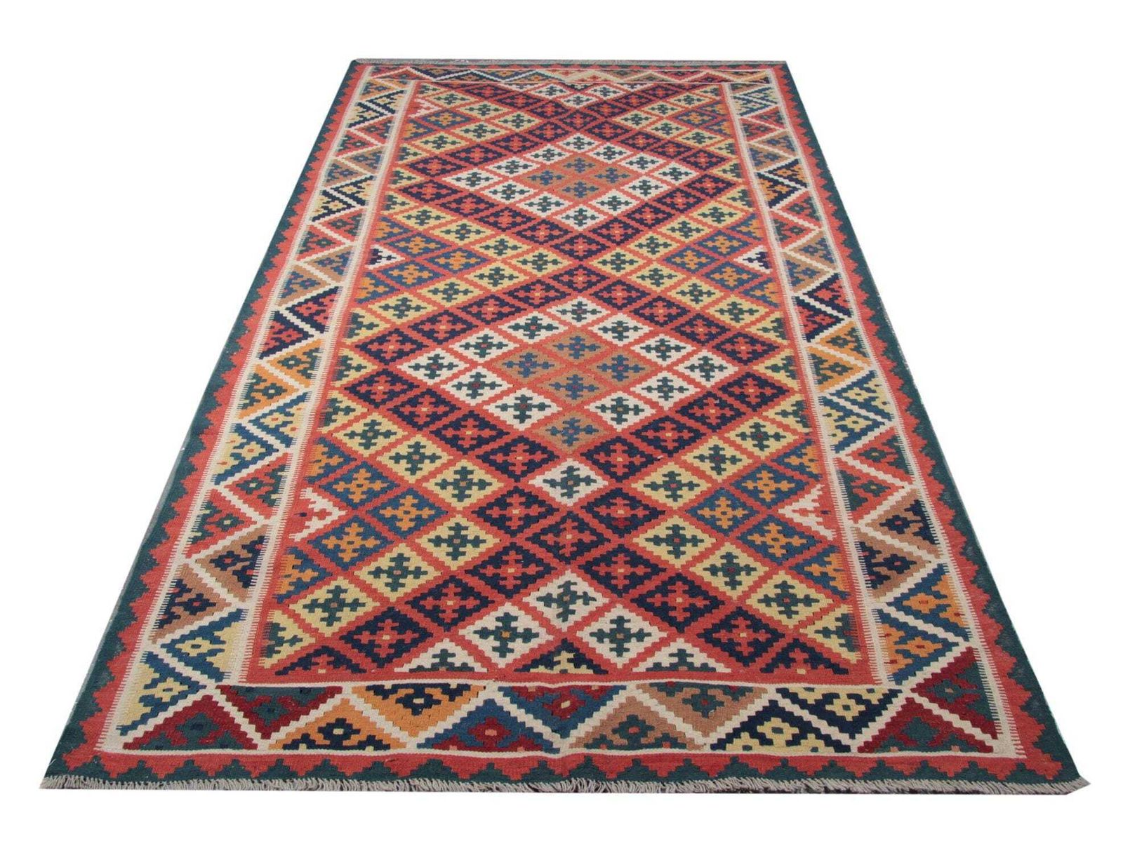 Vintage Kilim Rug: 1950s Wool Flatweave, Geometric Tribal Design (300 × 147 Cm) photo furniture