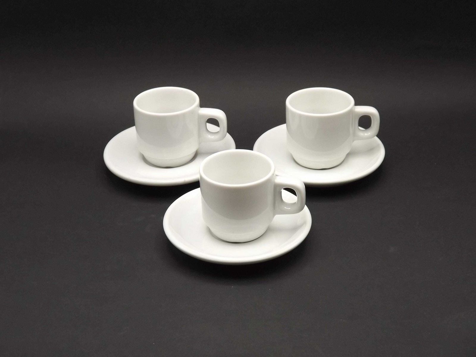 Set Of 6 French Vintage White Porcelain Espresso Cups And Saucers   French Tableware. Cup And Saucer Set. Coffee Cup And Saucer. photo Home Decor