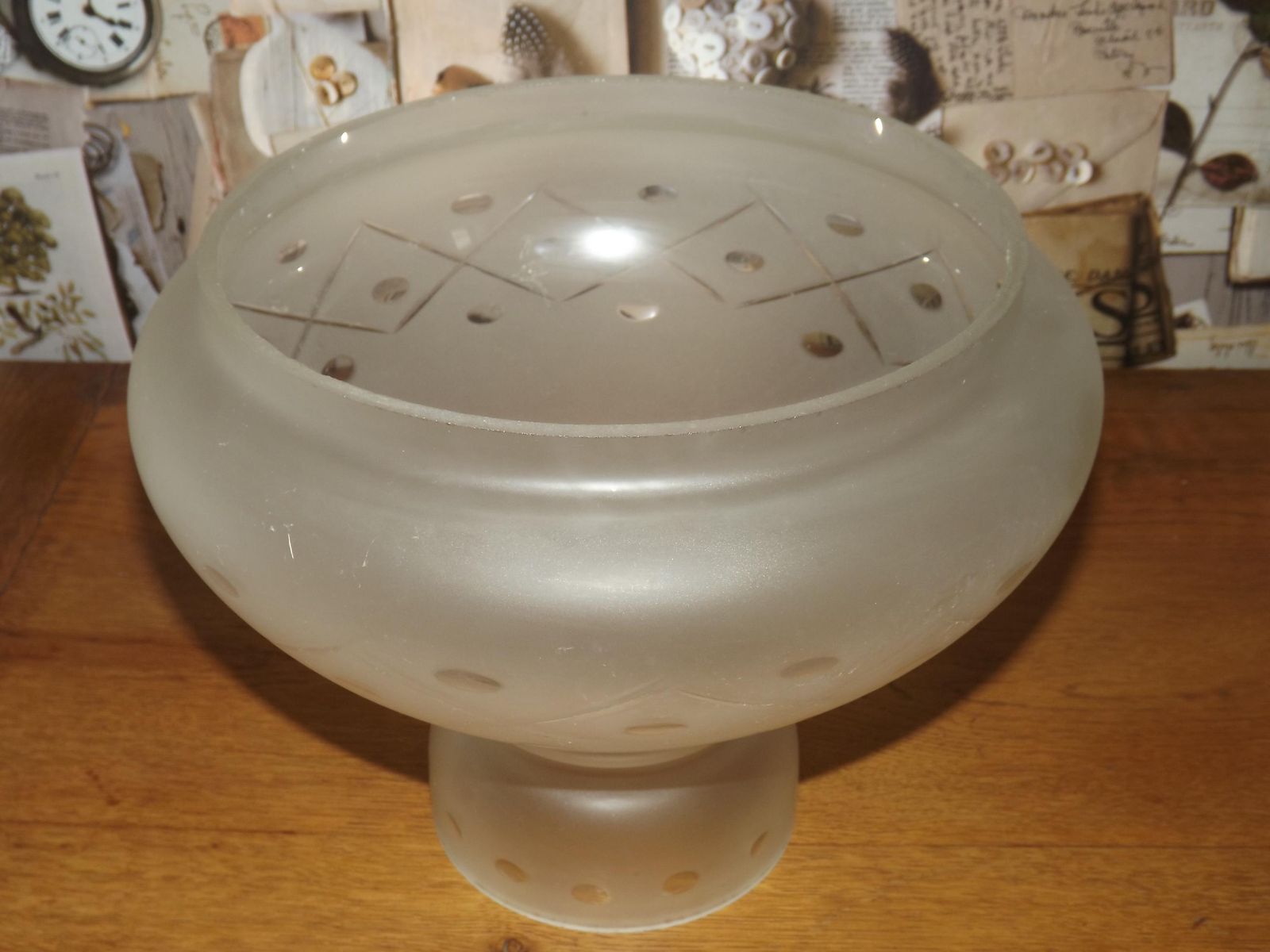 French Vintage White Opaque Glass Lantern Style Patterned Replacement Shade   French Vintage Lighting. Lantern Shade. Large Lantern Shade. photo buy