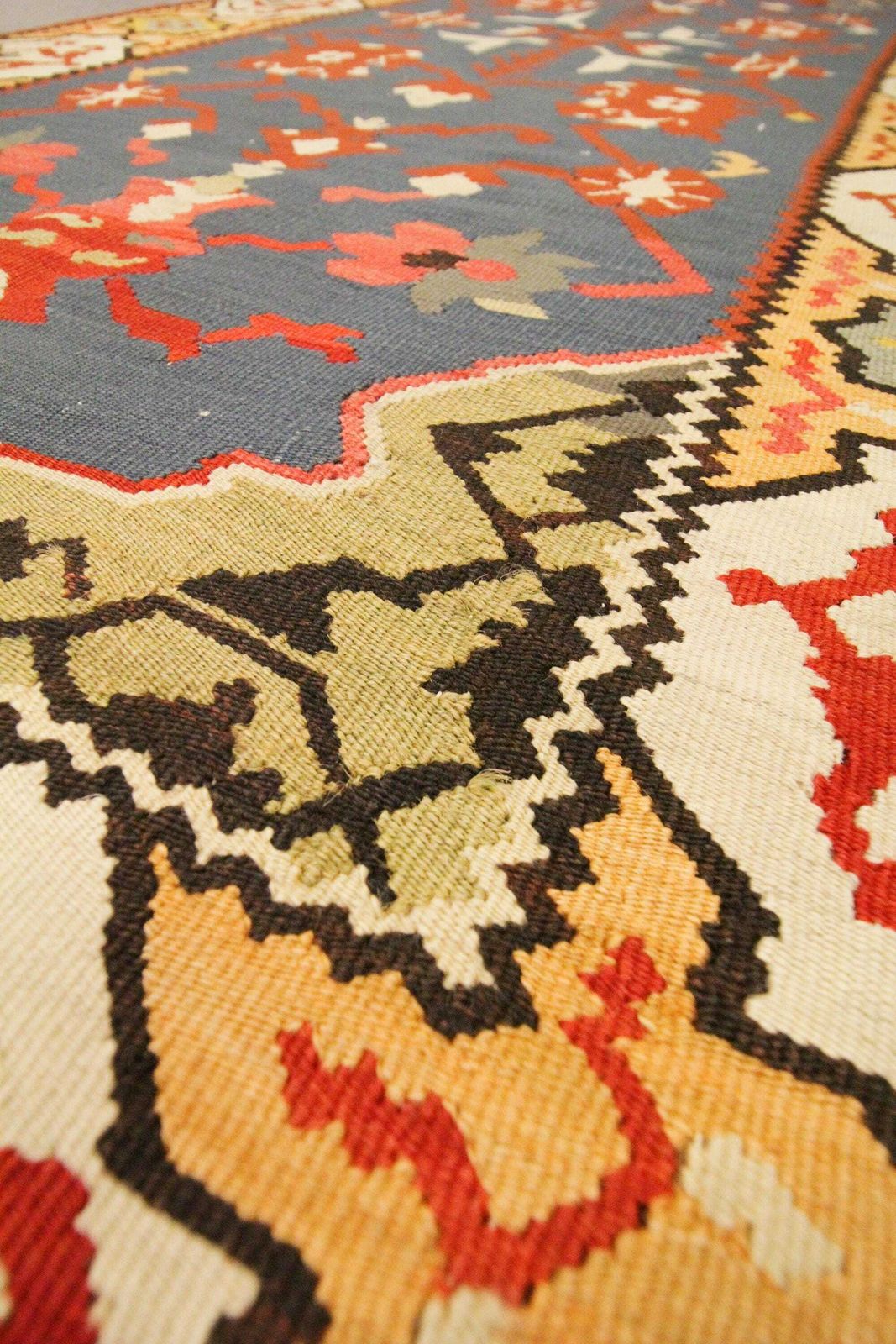 Antique Balkan Kilim Runner Handmade Wool Flatweave Carpet For Entryway Rug 210 × 95 Cm photo vintage