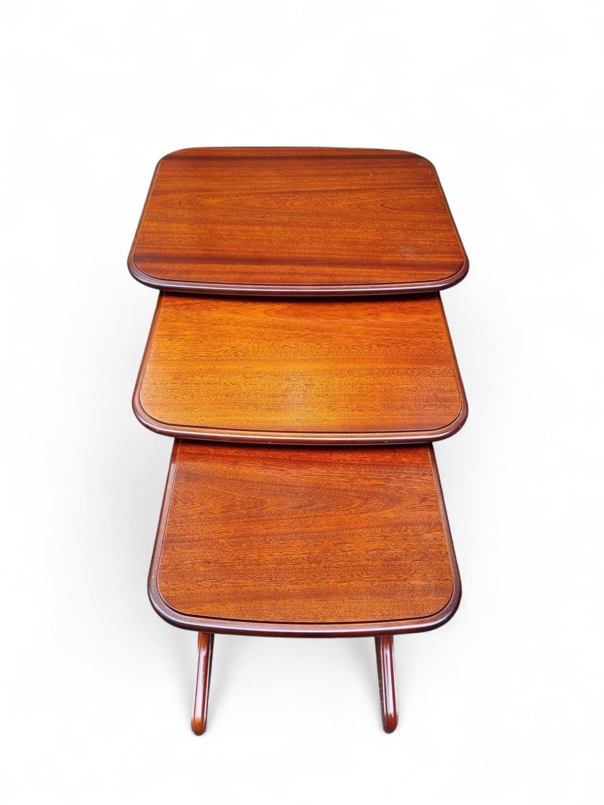 Vintage Mid Century Modern Teak Nest Of Three Tables / C.1970 photo Furniture