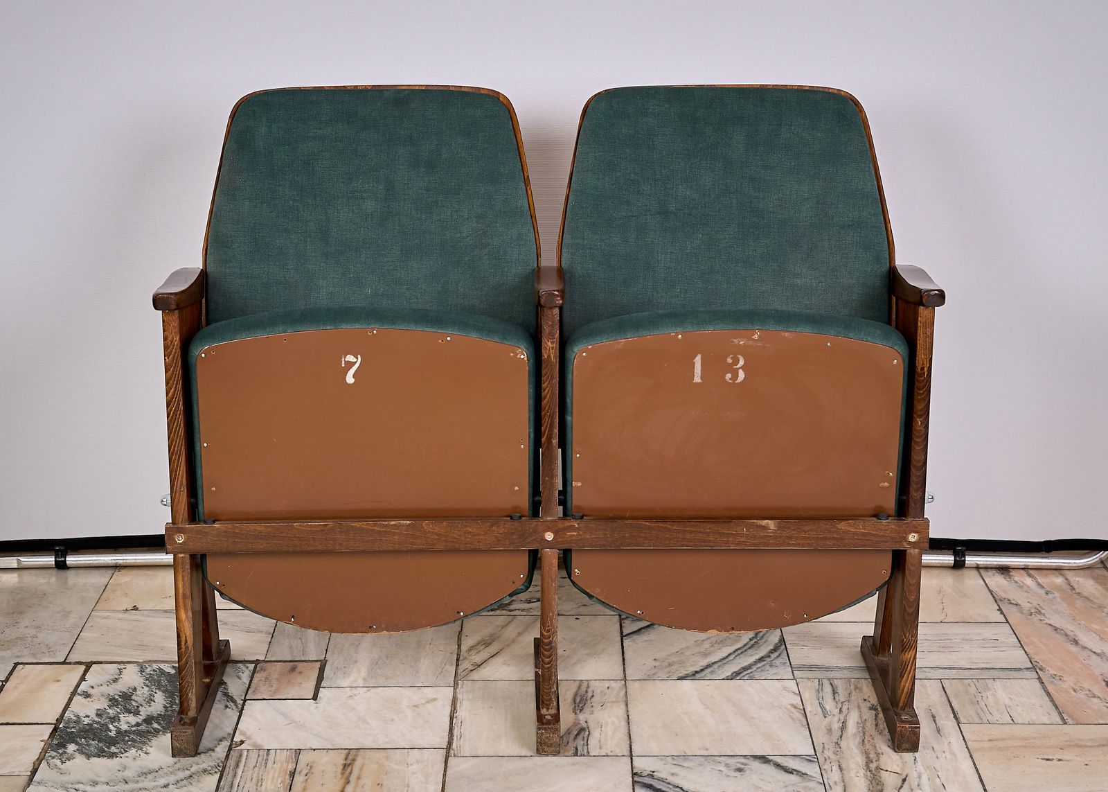 Folding 2 Seater Cinema Armchairs Czechoslovakia 1970s photo 400.0