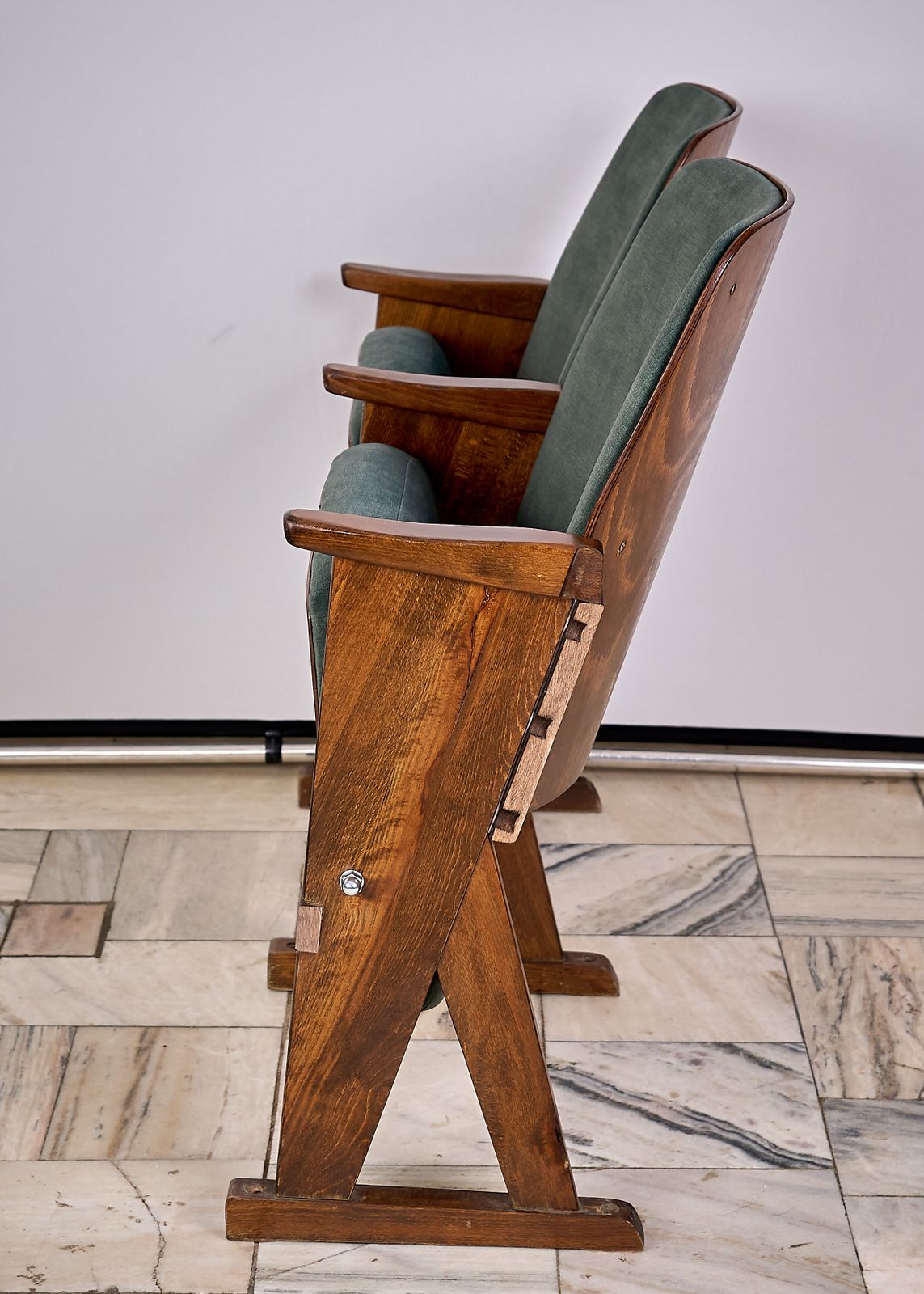 photo vinterior Folding 2 Seater Cinema Armchairs Czechoslovakia 1970s